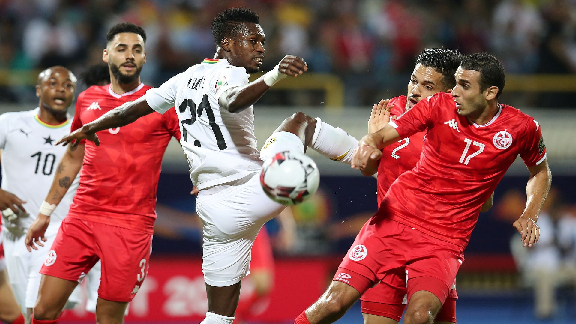 John Boye of Ghana, Ellyes Joris Skhiri of Tunisia, 2019 Afcon