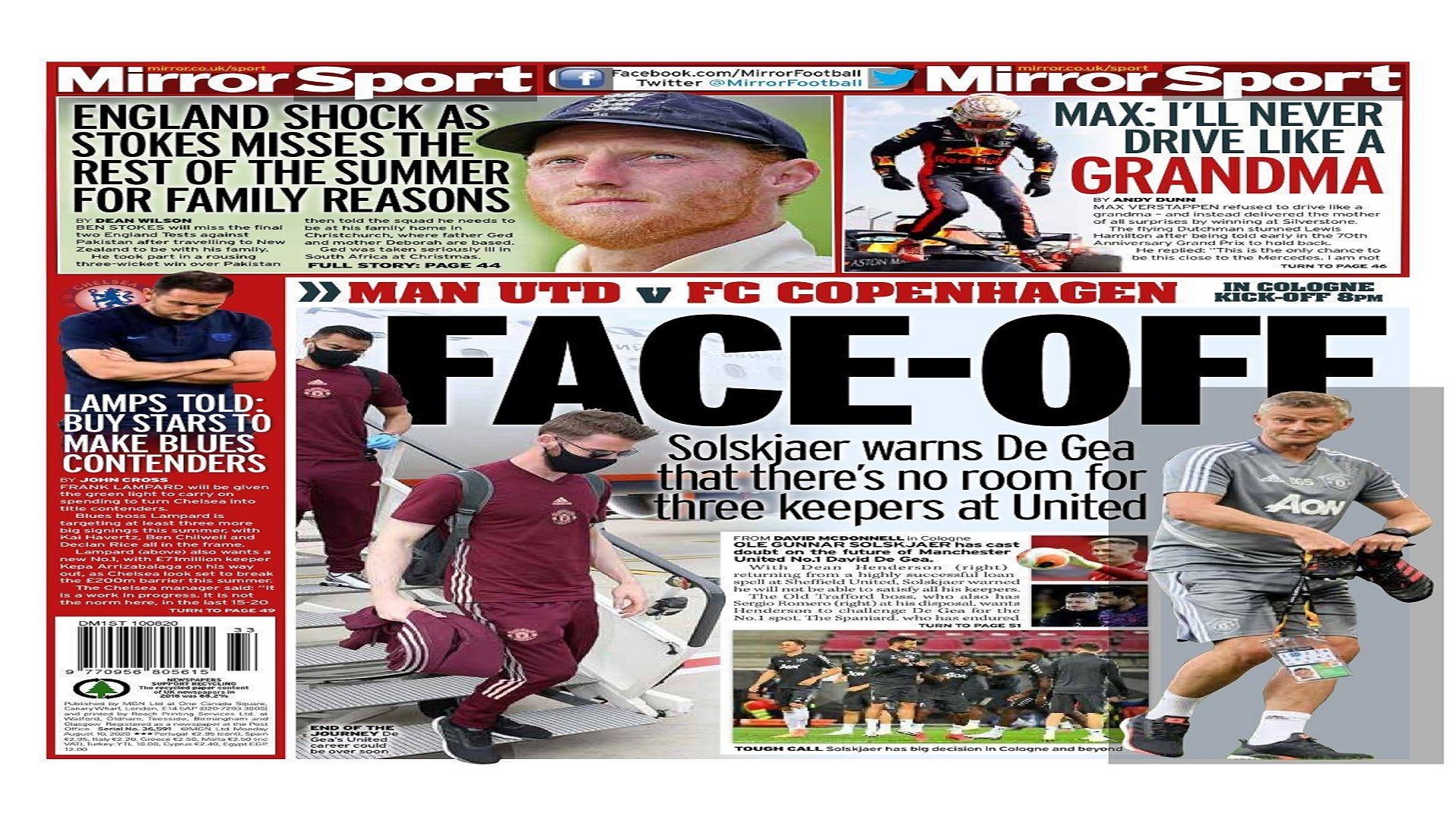 Newspapers 10 August Mirror