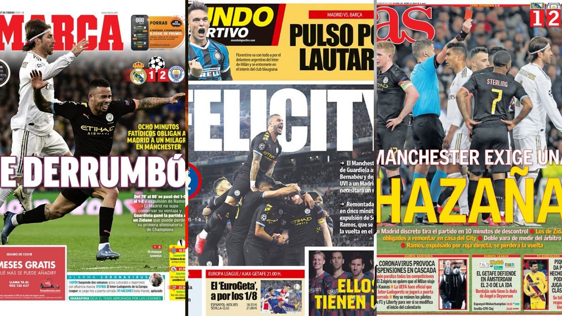 Portadas post Madrid 1-2 City