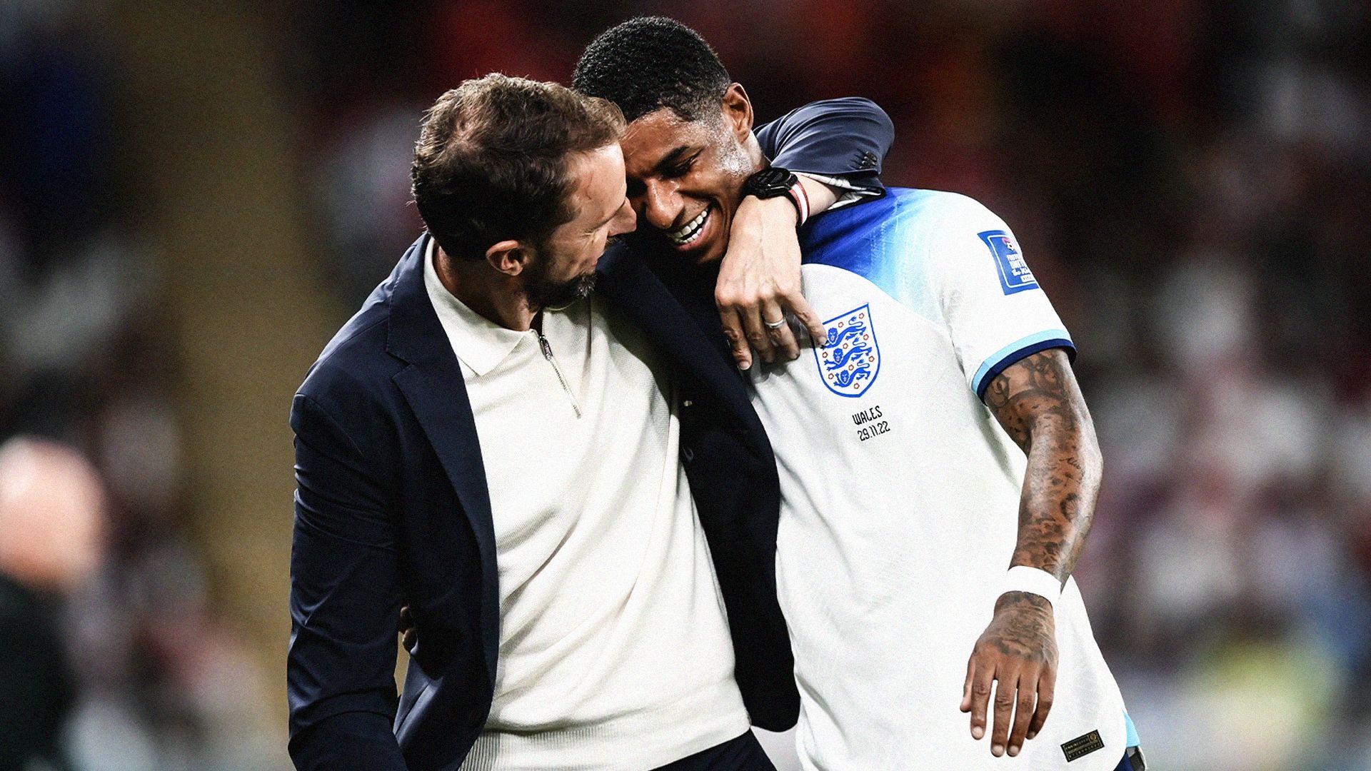 Marcus Rashford Gareth Southgate England 2022 World Cup HIC 16:9
