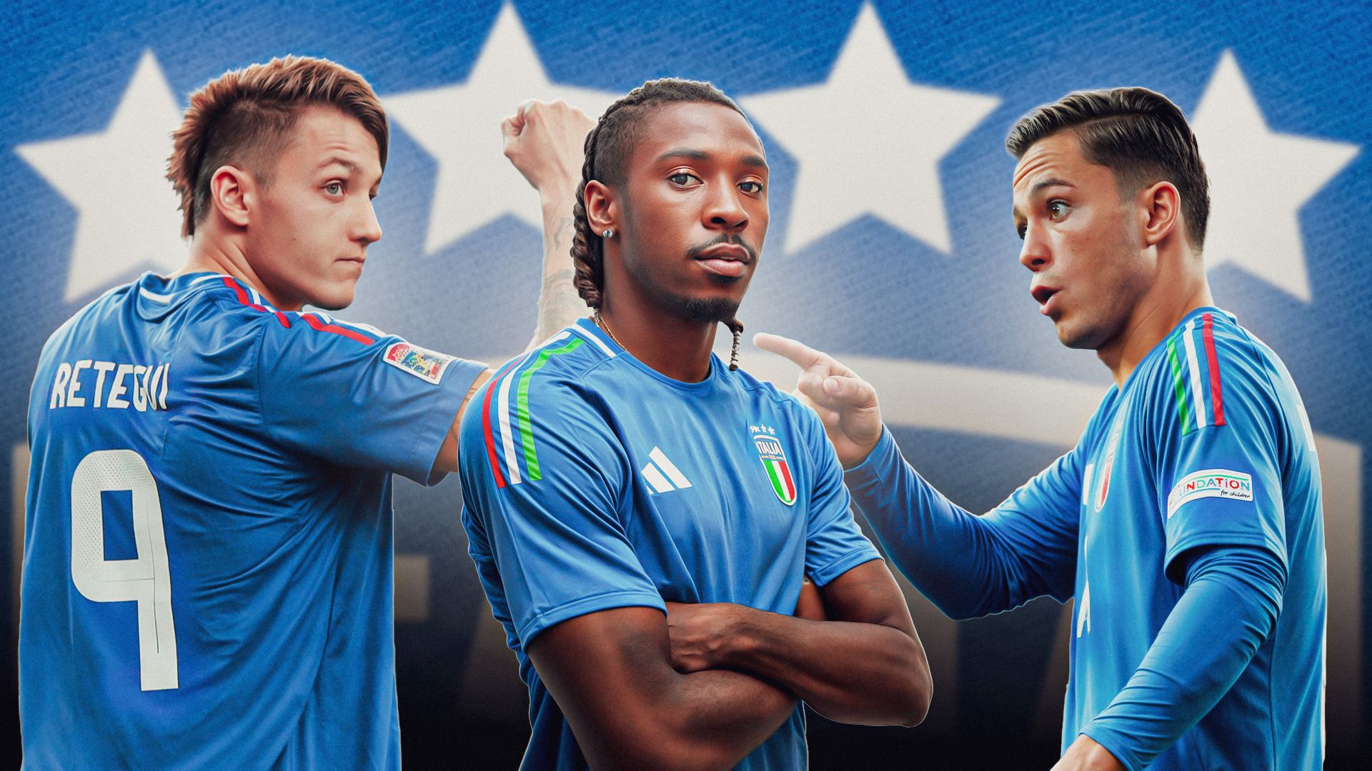 Retegui Kean Raspadori Italia GFX