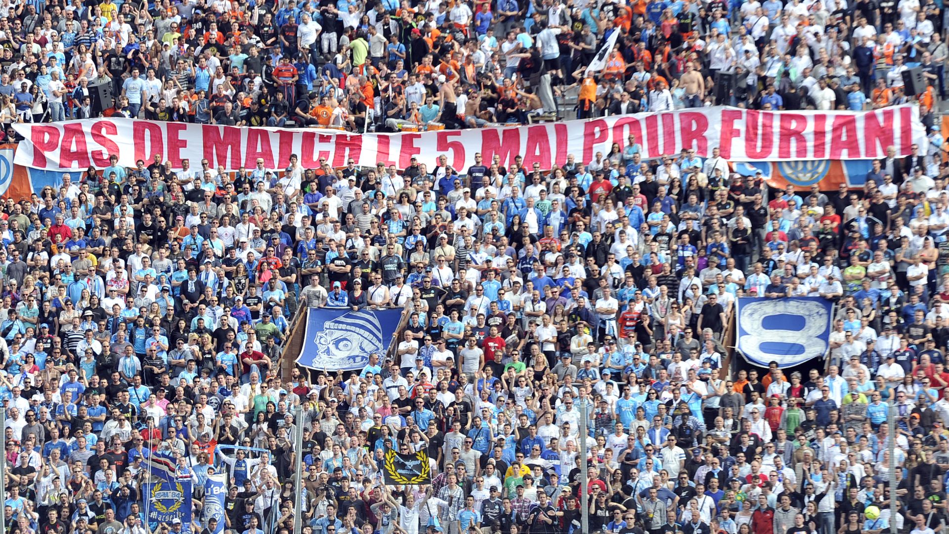 OM Bastia Banderole Pas de match le 5 mai pour Furiani