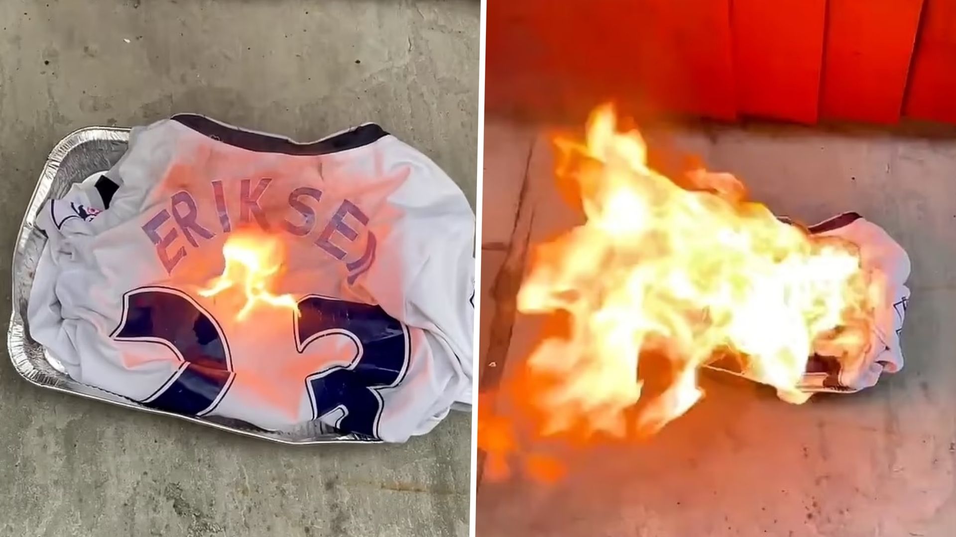 Eriksen jersey burning