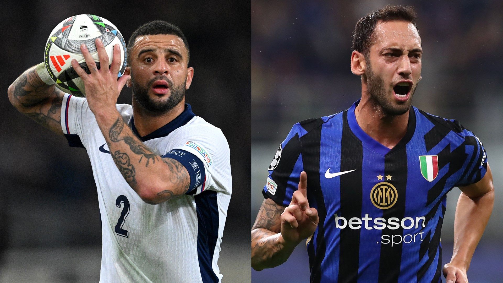 Walker Calhanoglu Milan Inter