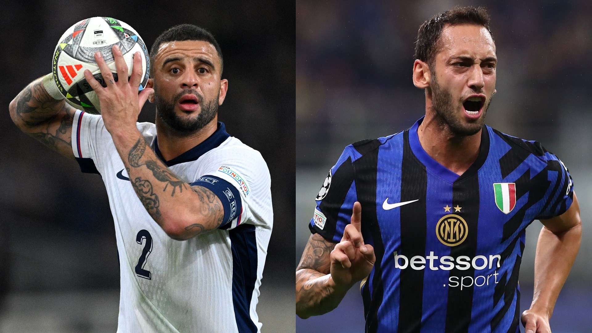 Walker Calhanoglu Milan Inter