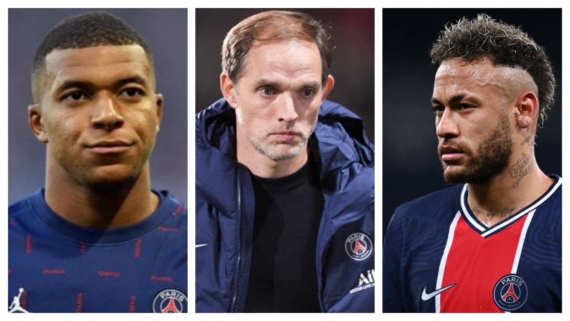 Thomas Tuchel - Neymar - Kylian Mbappe - psg