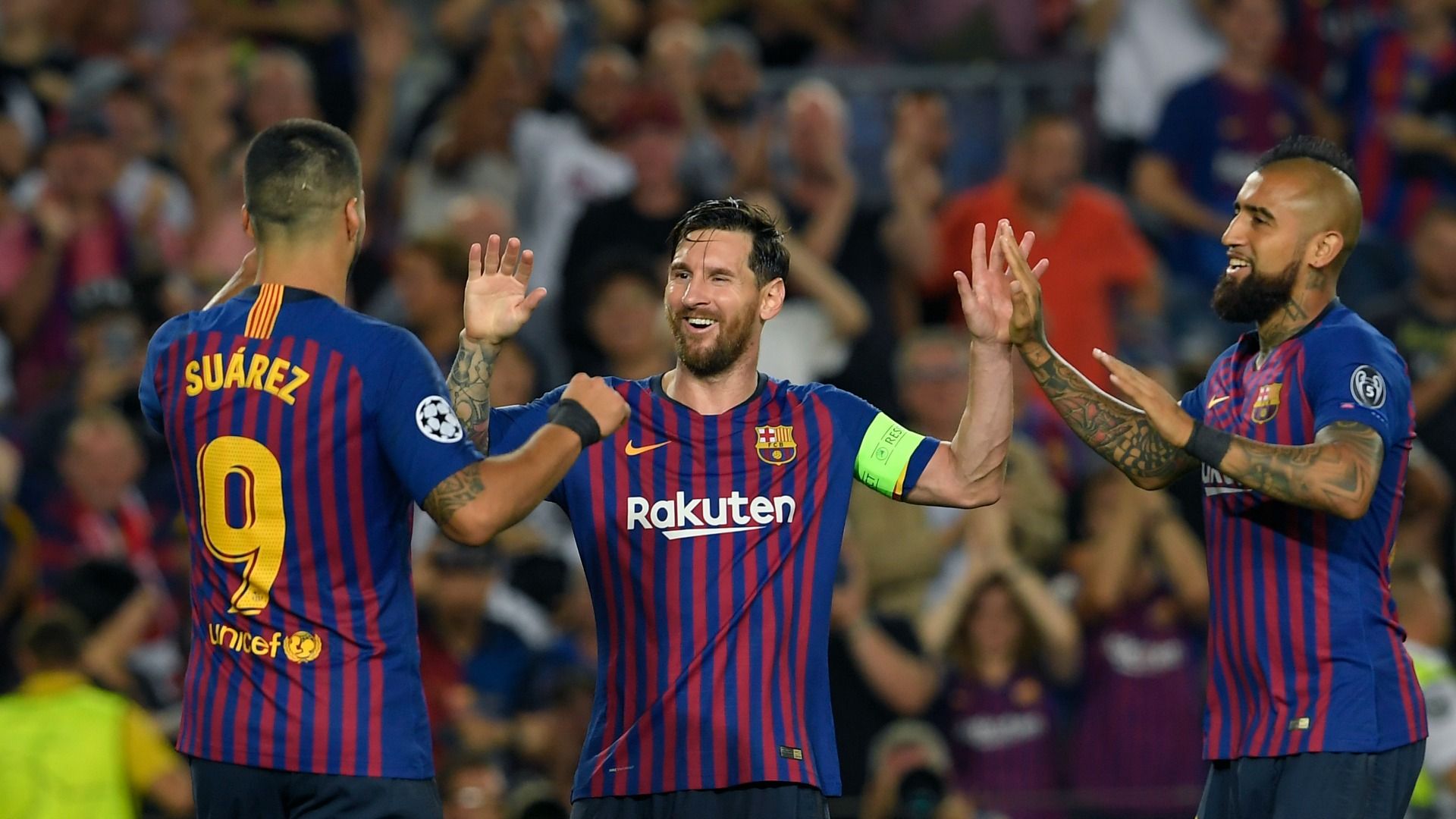 Luis Suárez, Lionel Messi, Arturo Vidal