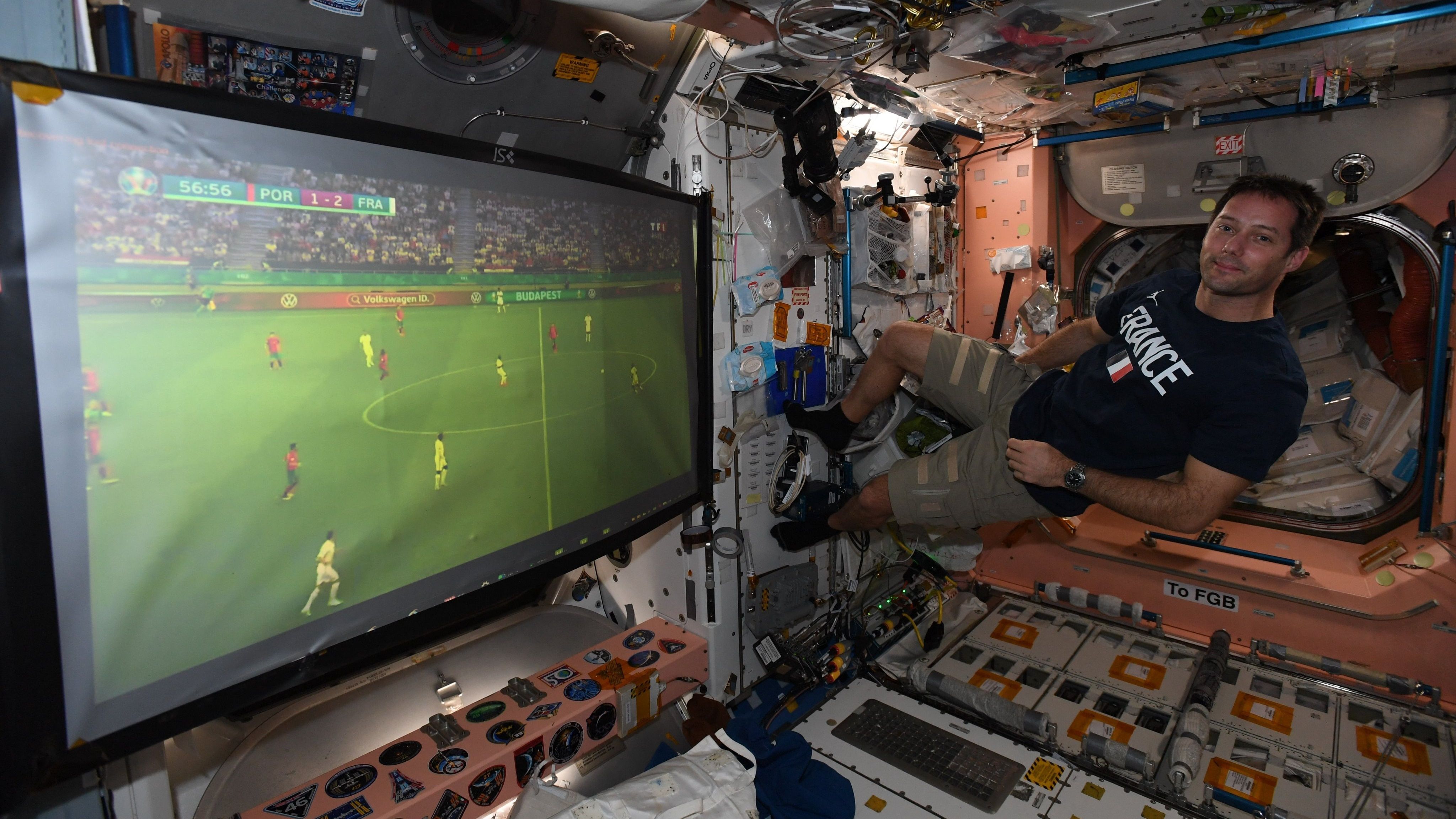 French astronaut watched Portugal vs France