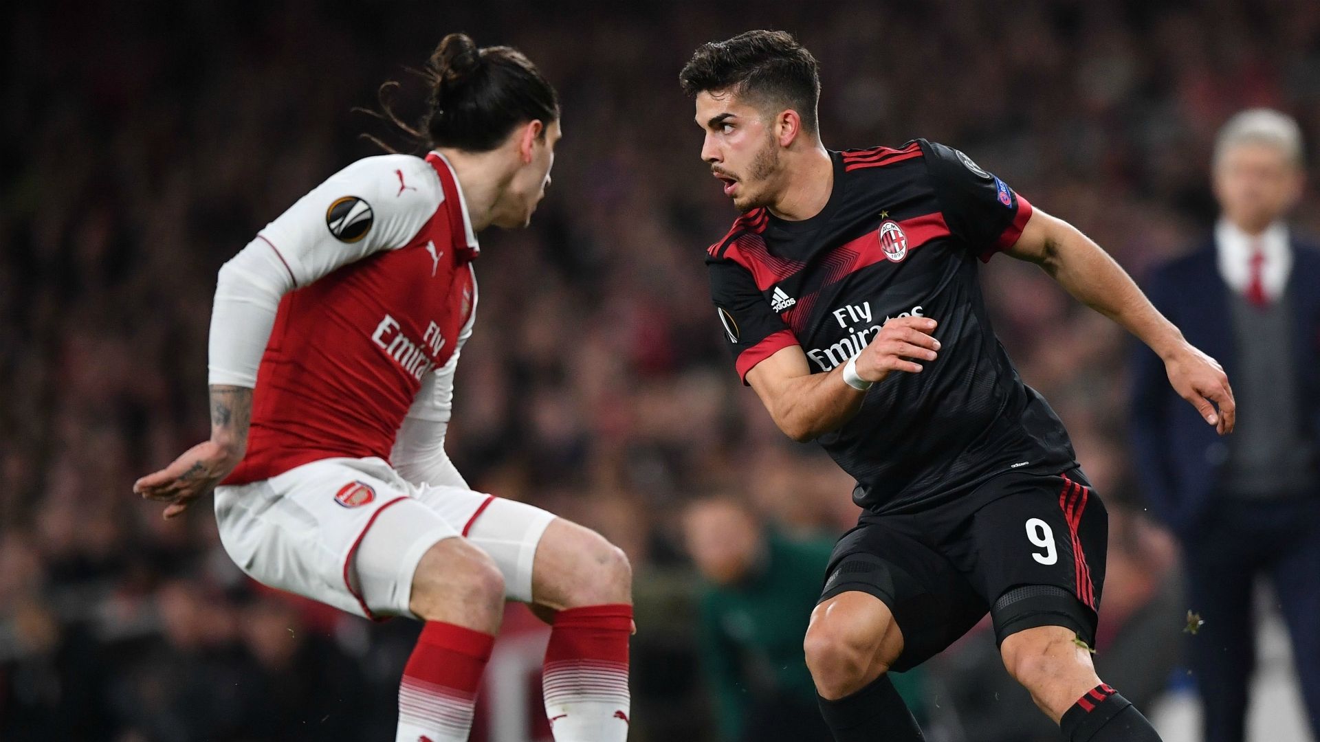Hector Bellerin André Silva Arsenal Milan UEFA Europa League 03152018