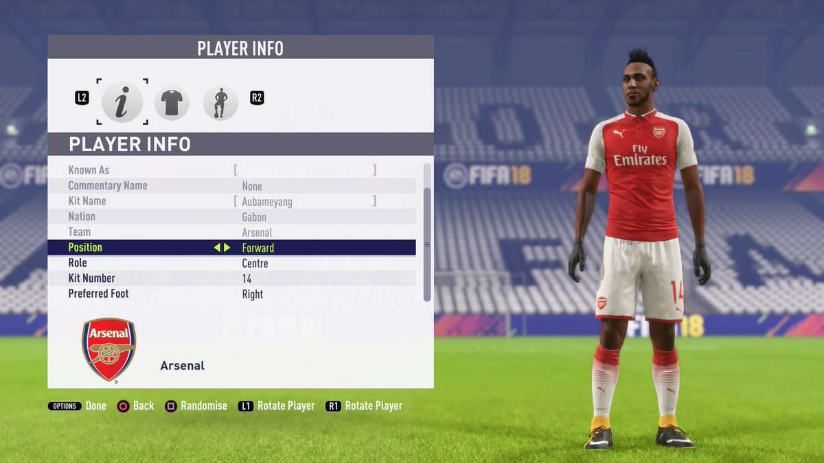 FIFA 18 Aubameyang Arsenal