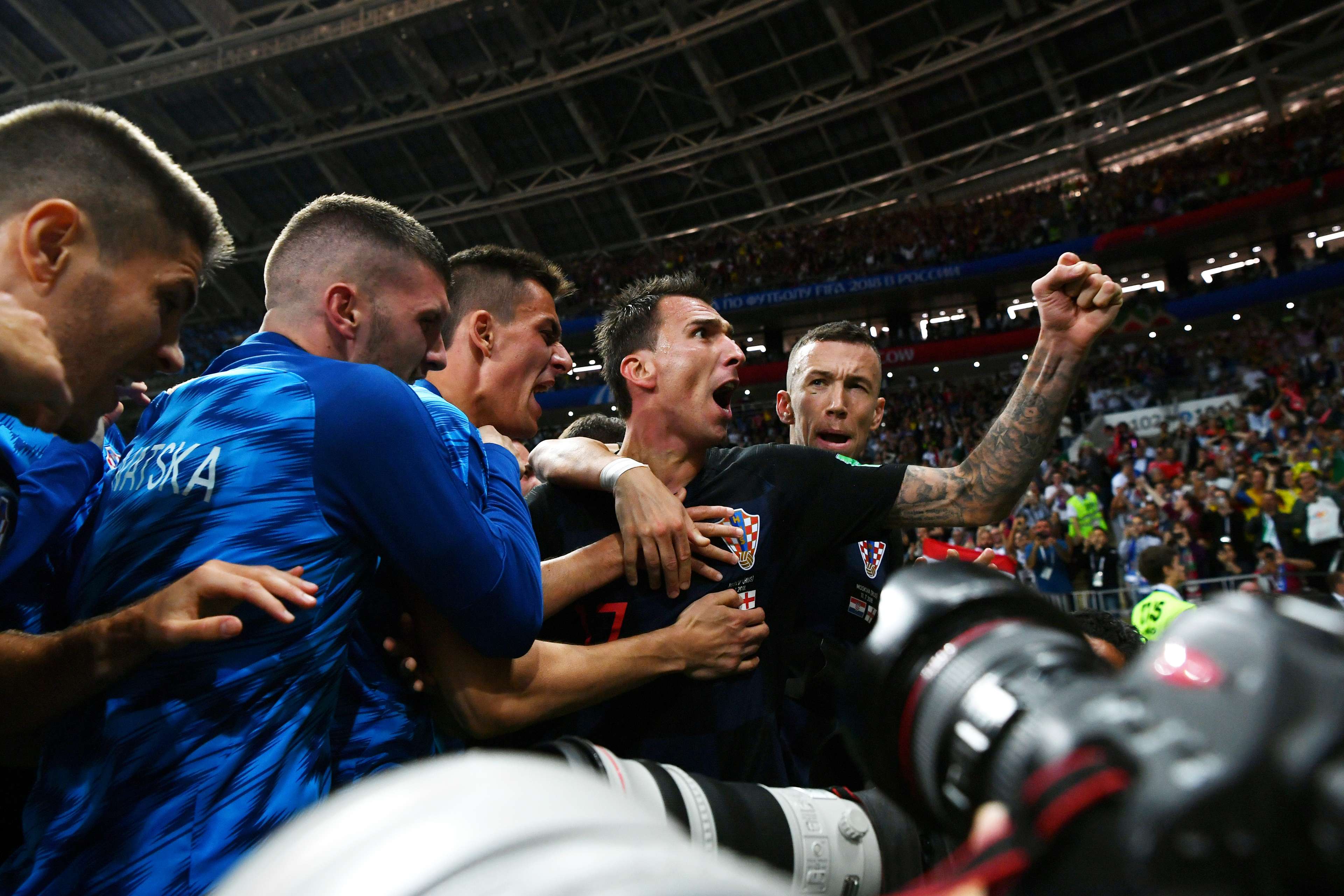 Croatia players celebrating vs England World Cup