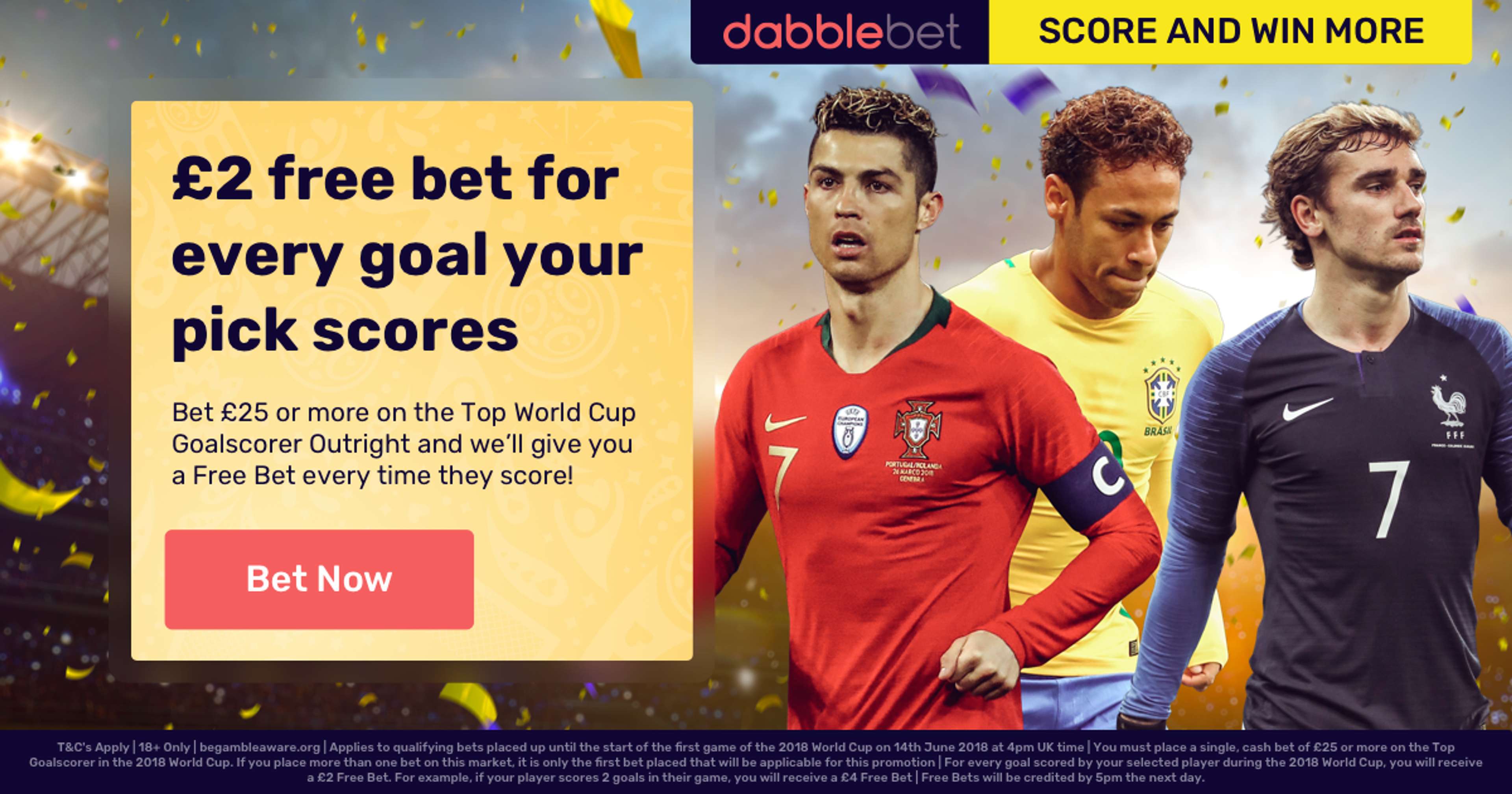 World Cup top scorer promotion from dabblebet
