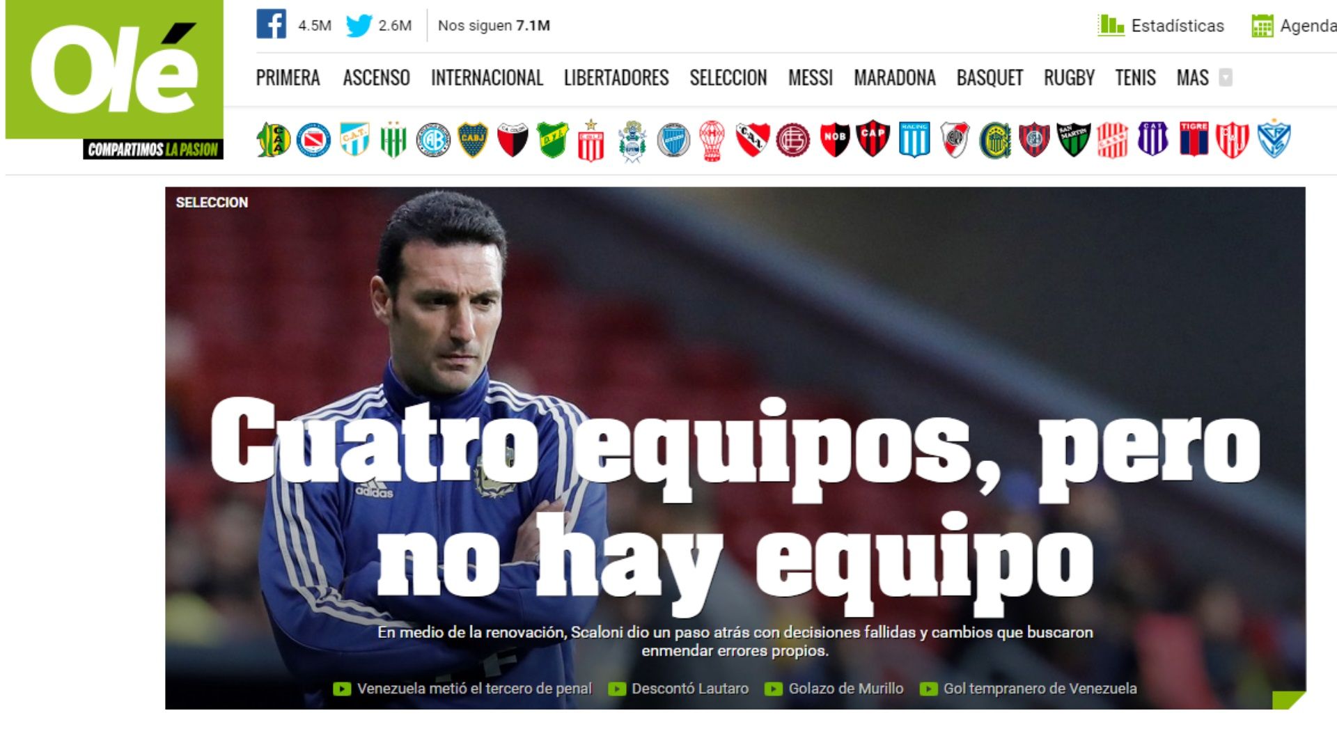 GFX Clarin Messi Scaloni