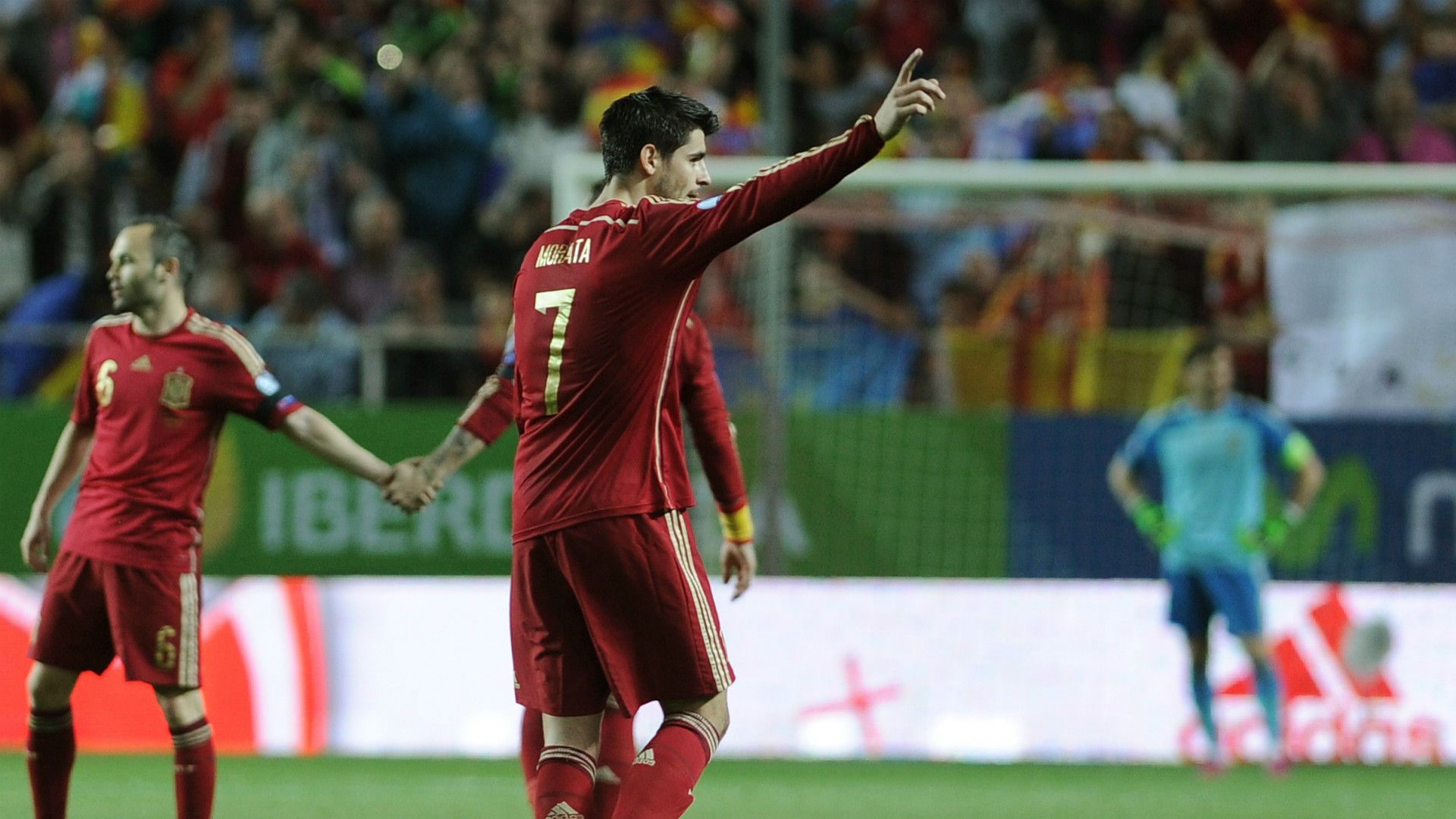 Iniesta Morata Euro 2016 qualifying Spain v Ukraine
