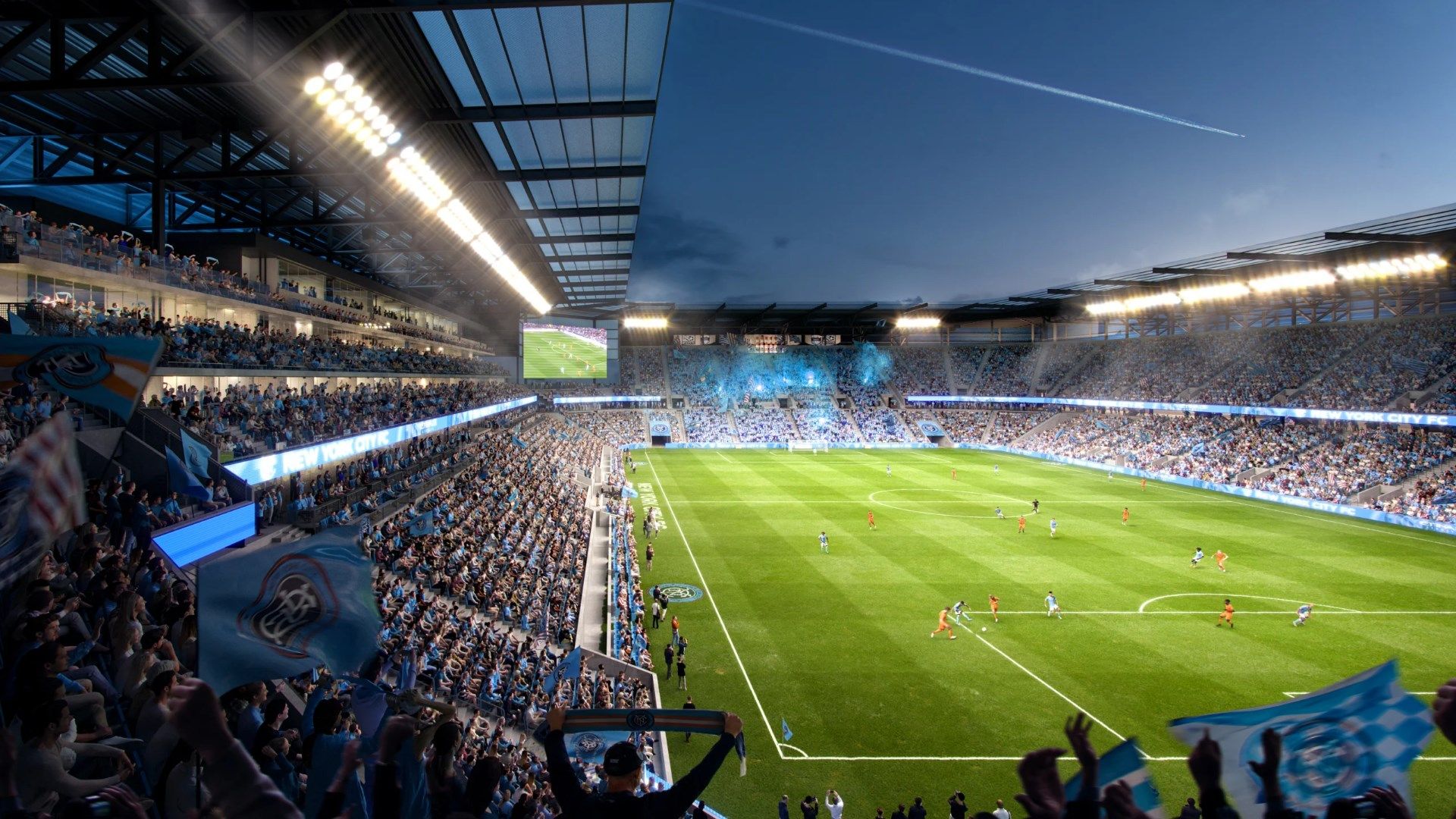 NYCFC rendering inside stadium