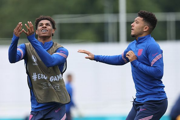 Jadon Sancho Marcus Rashford England Training