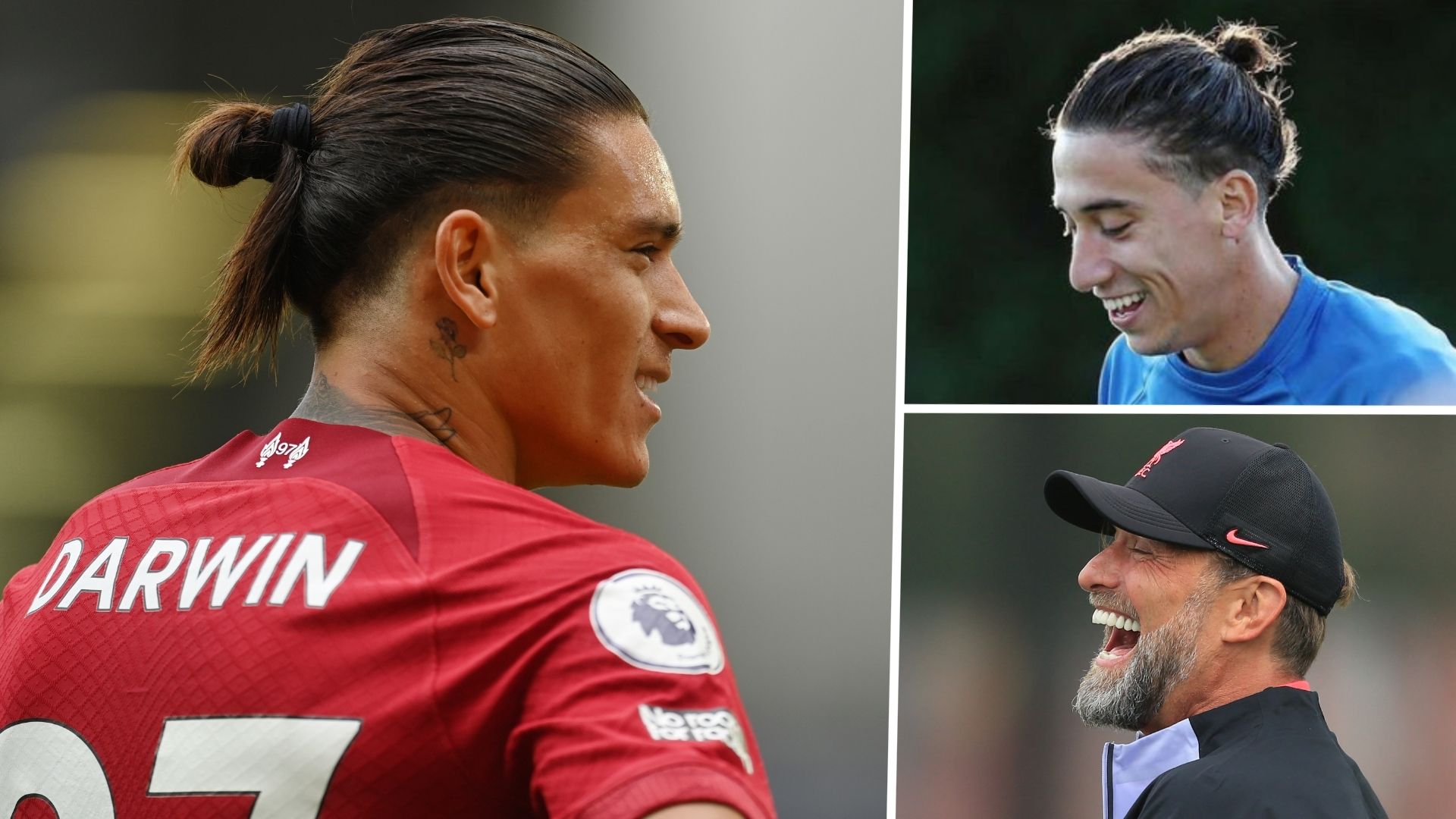 Darwin Nunez Kostas Tsimikas Jurgen Klopp