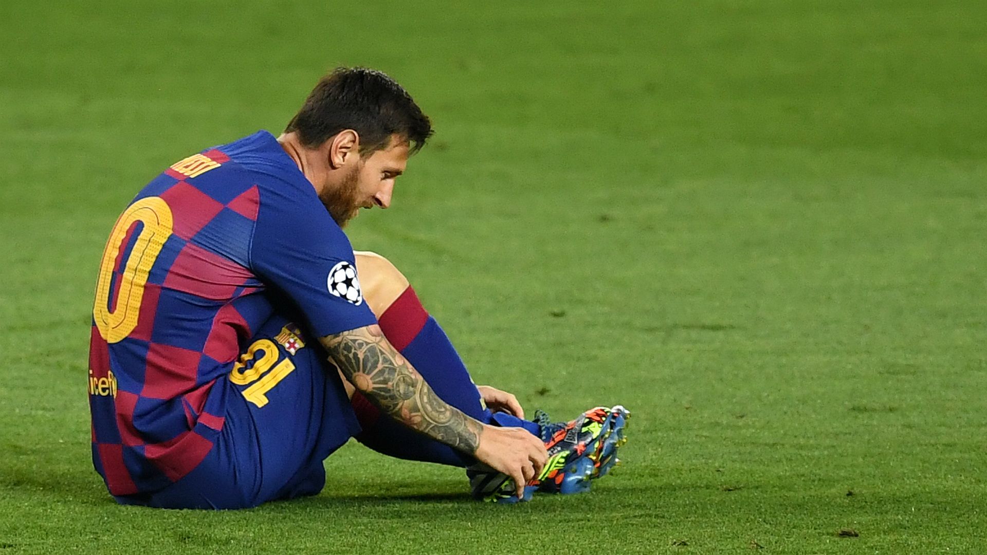 botines Messi Barcelona Napoli Champions League 08082020