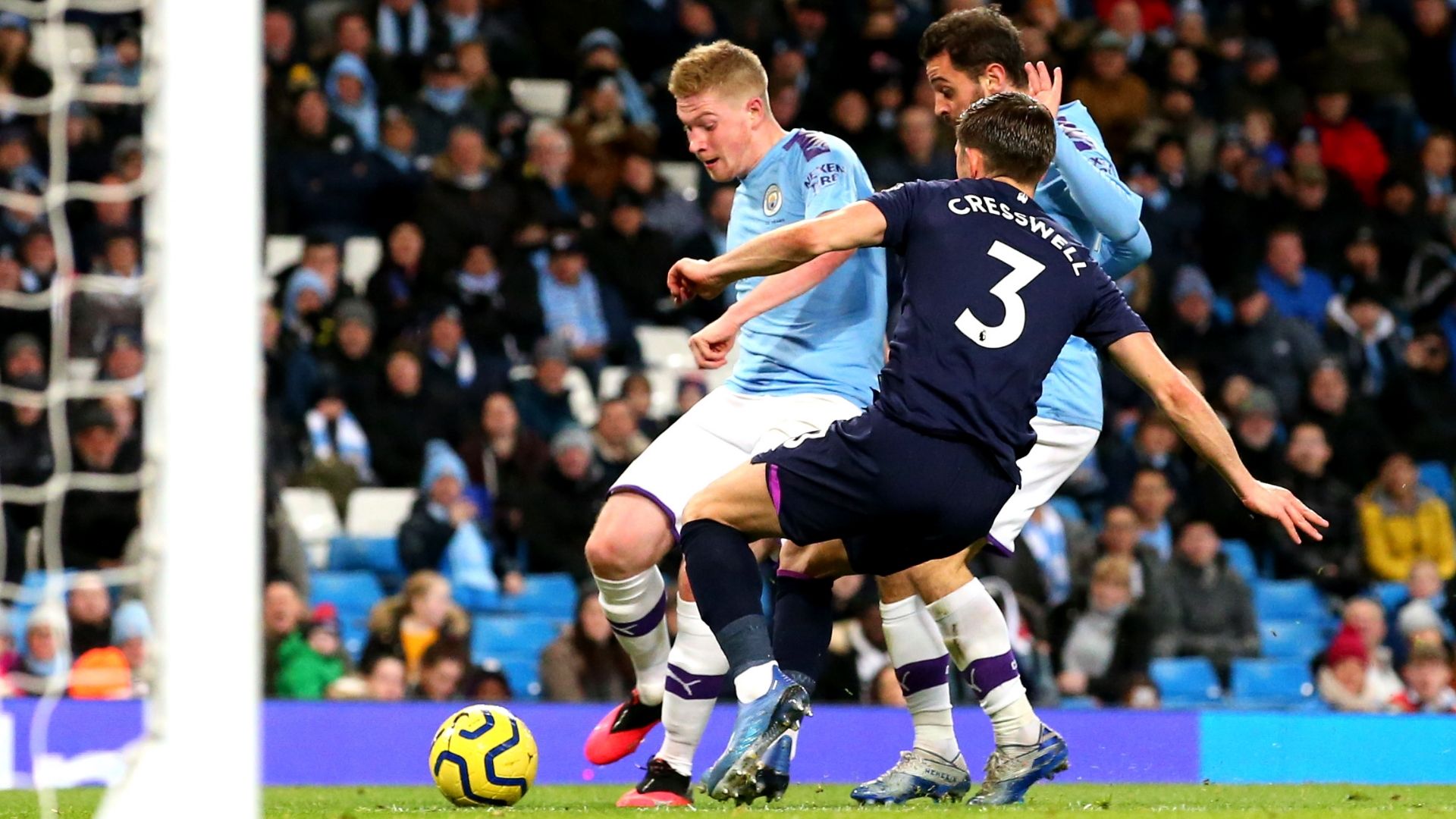 Kevin De Bruyne scores for Man City vs West Ham, Premier League 2019-20
