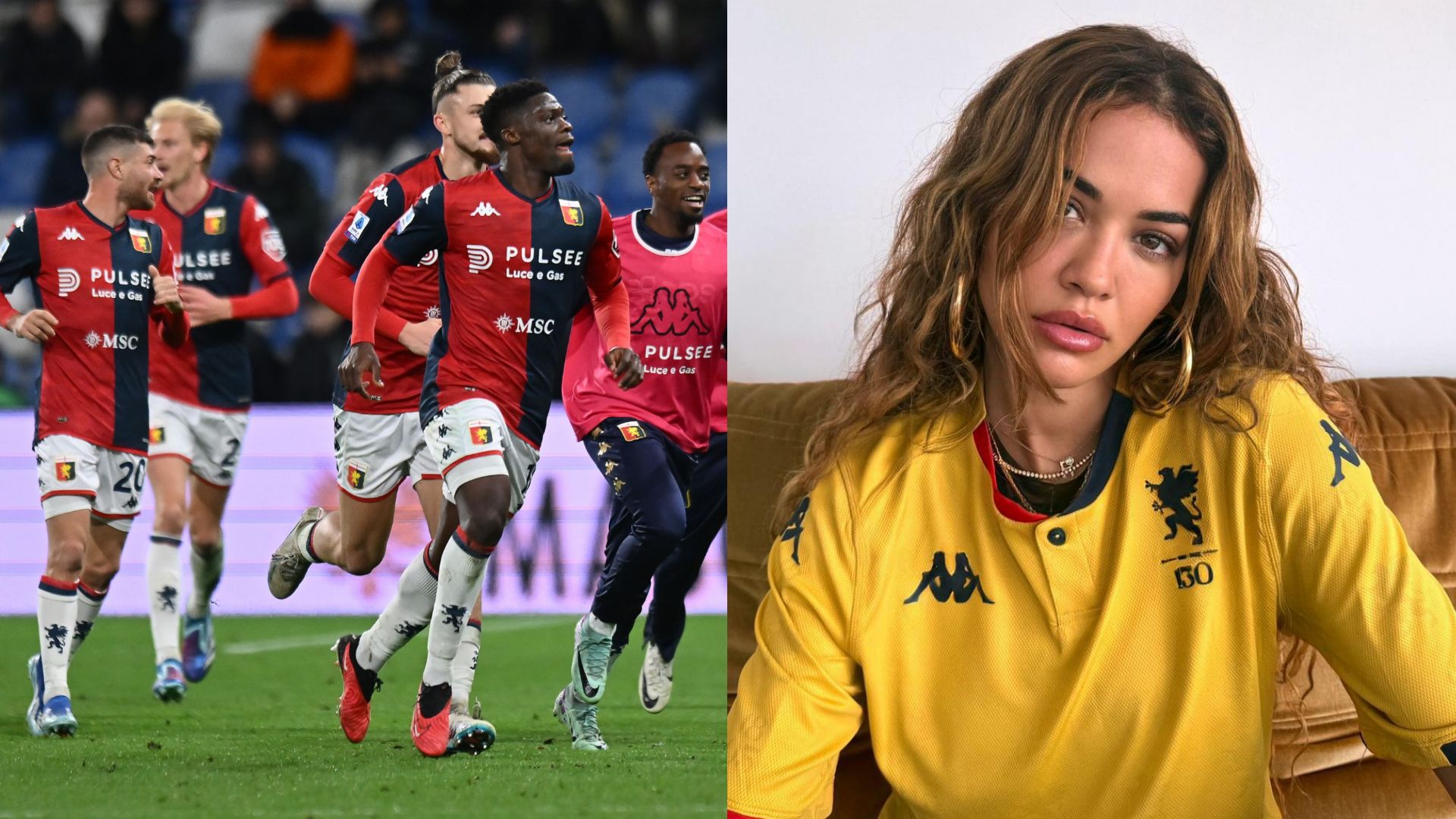 Rita Ora modelled Genoa's anniversary shirt