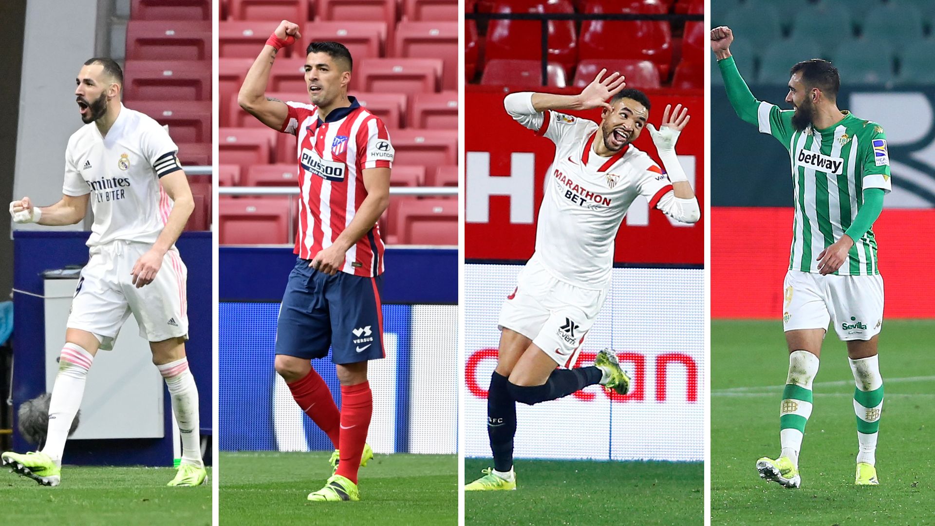 Benzema Suarez En Nesyri Borja Iglesias Real Madrid Atletico Madrid Sevilla Betis