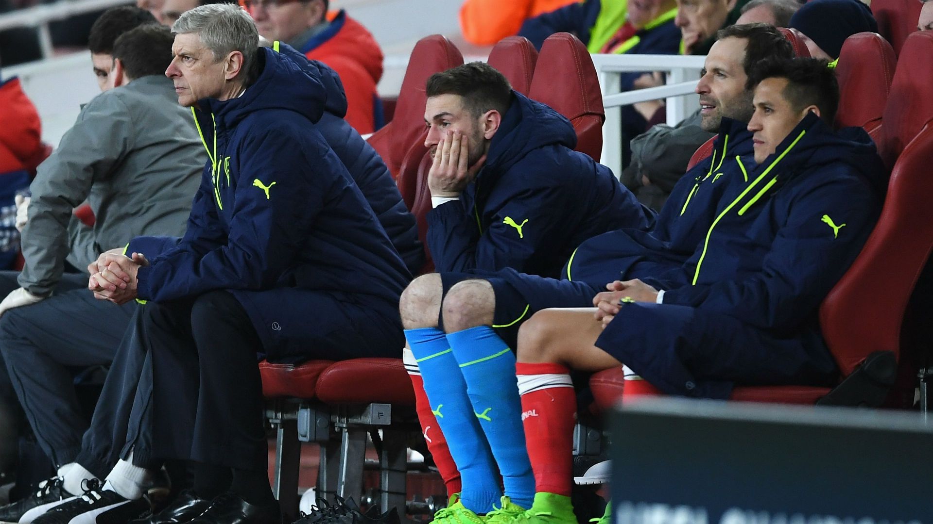 Aaron Ramsey, Petr Cech y Alexis Sanchez