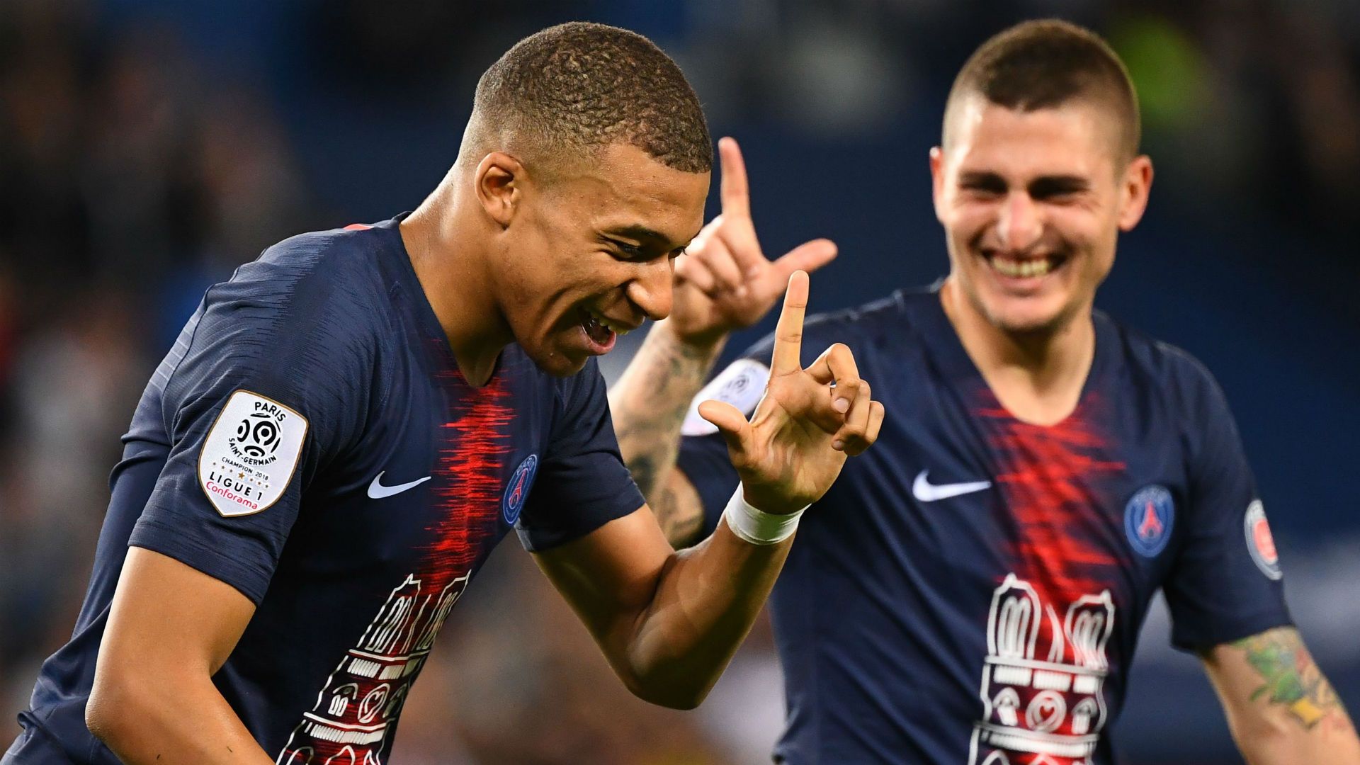 Kylian Mbappe Marco Verratti Paris SG Monaco Ligue 1 21042019