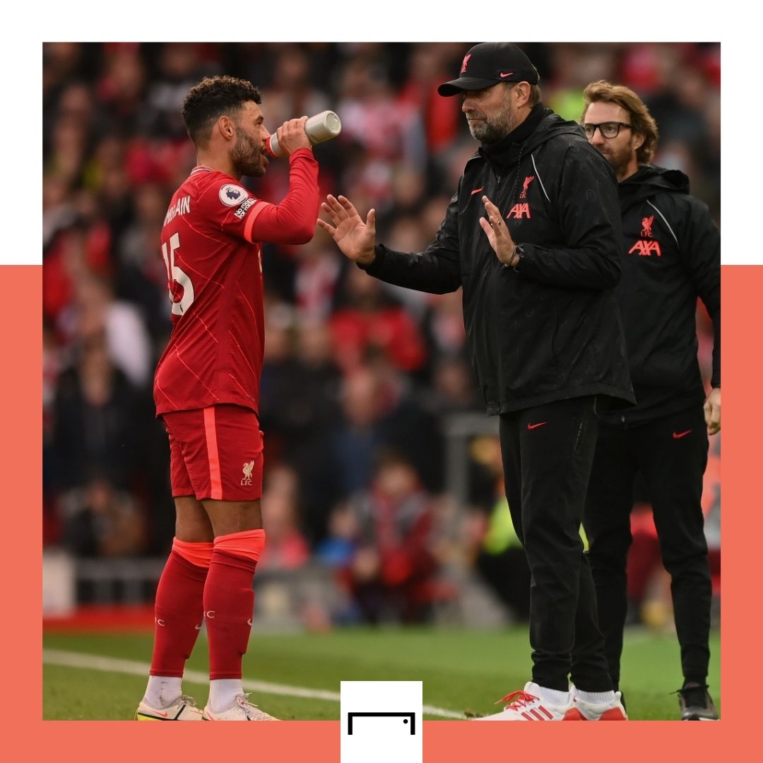 Jurgen Klopp Alex Oxlade-Chamberlain Liverpool Brighton Premier League 2021-22 GFX
