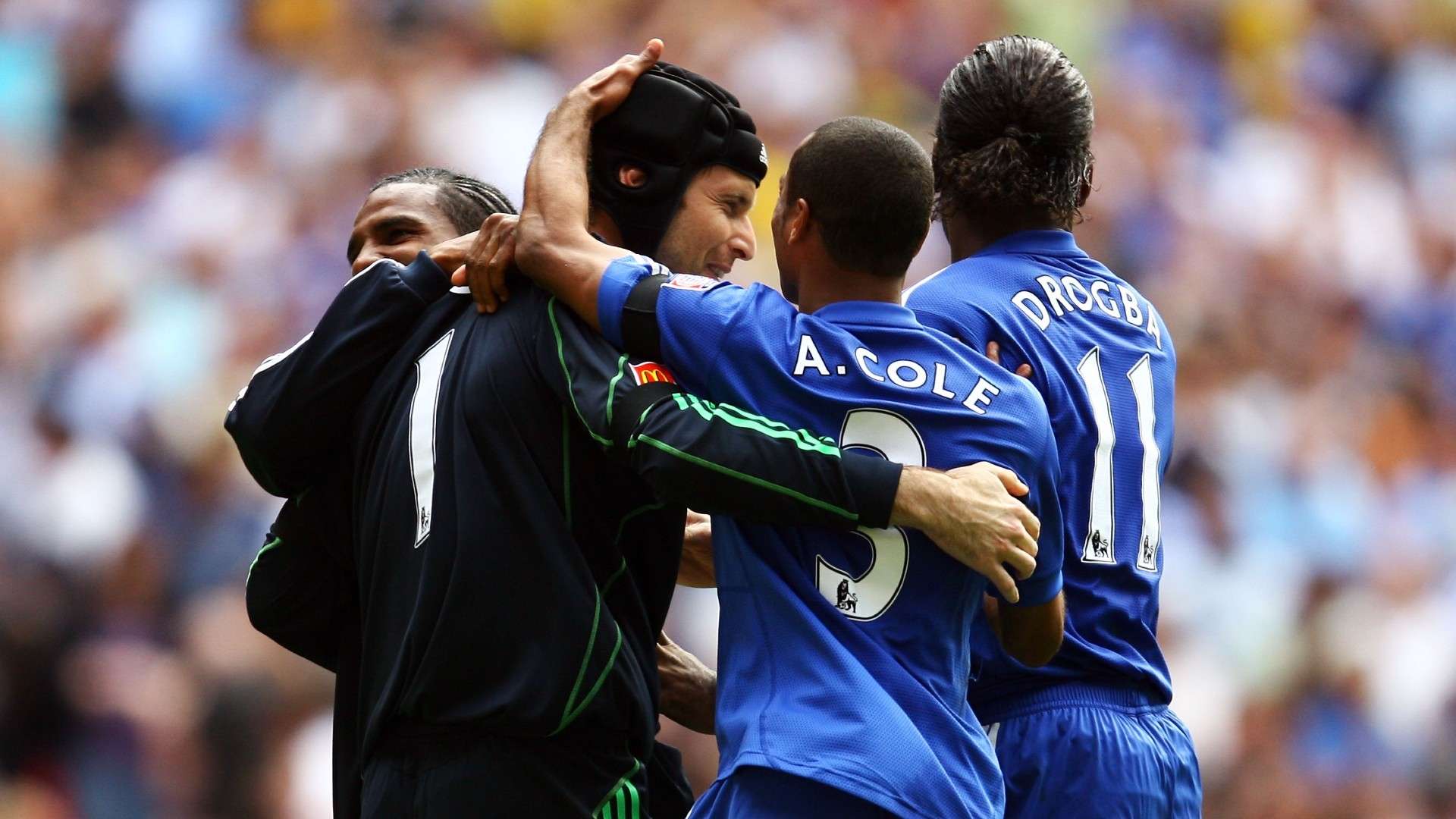 Petr Cech Ashley Cole Didier Drogba