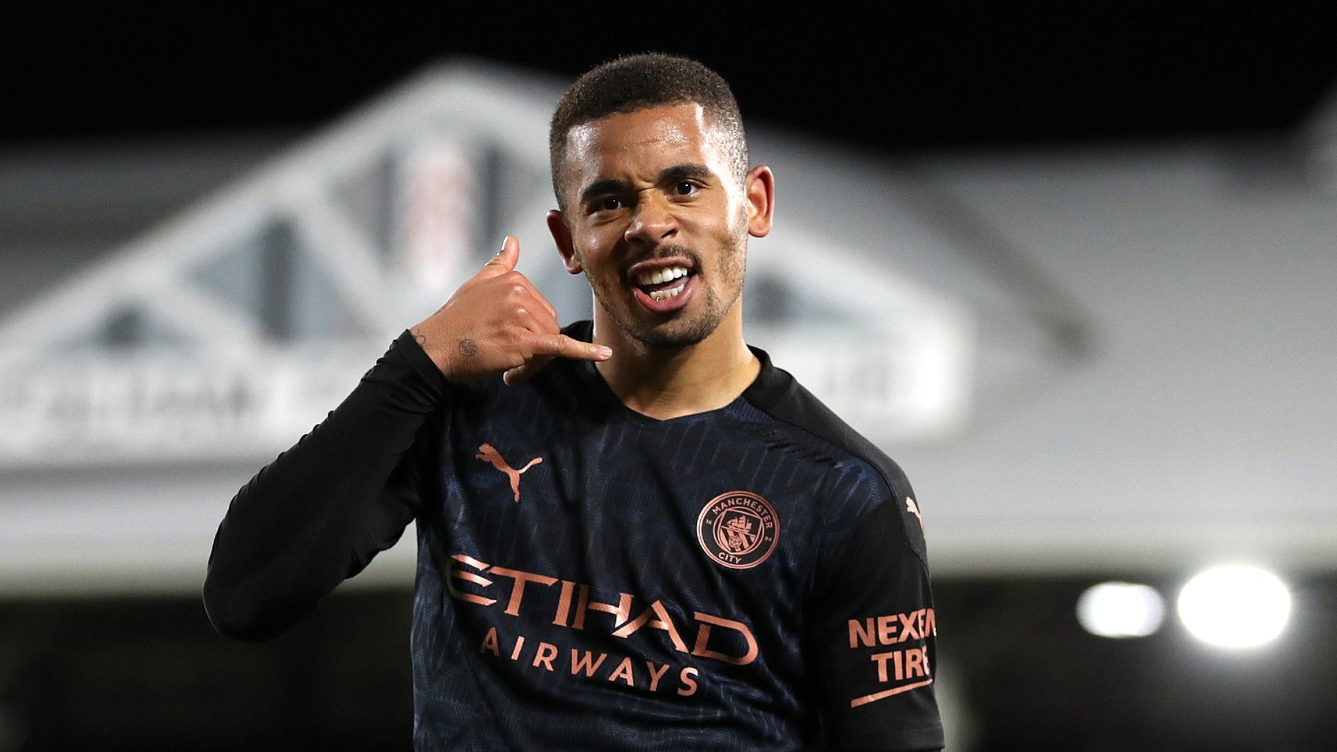 Jesus Manchester City celebrate 2021