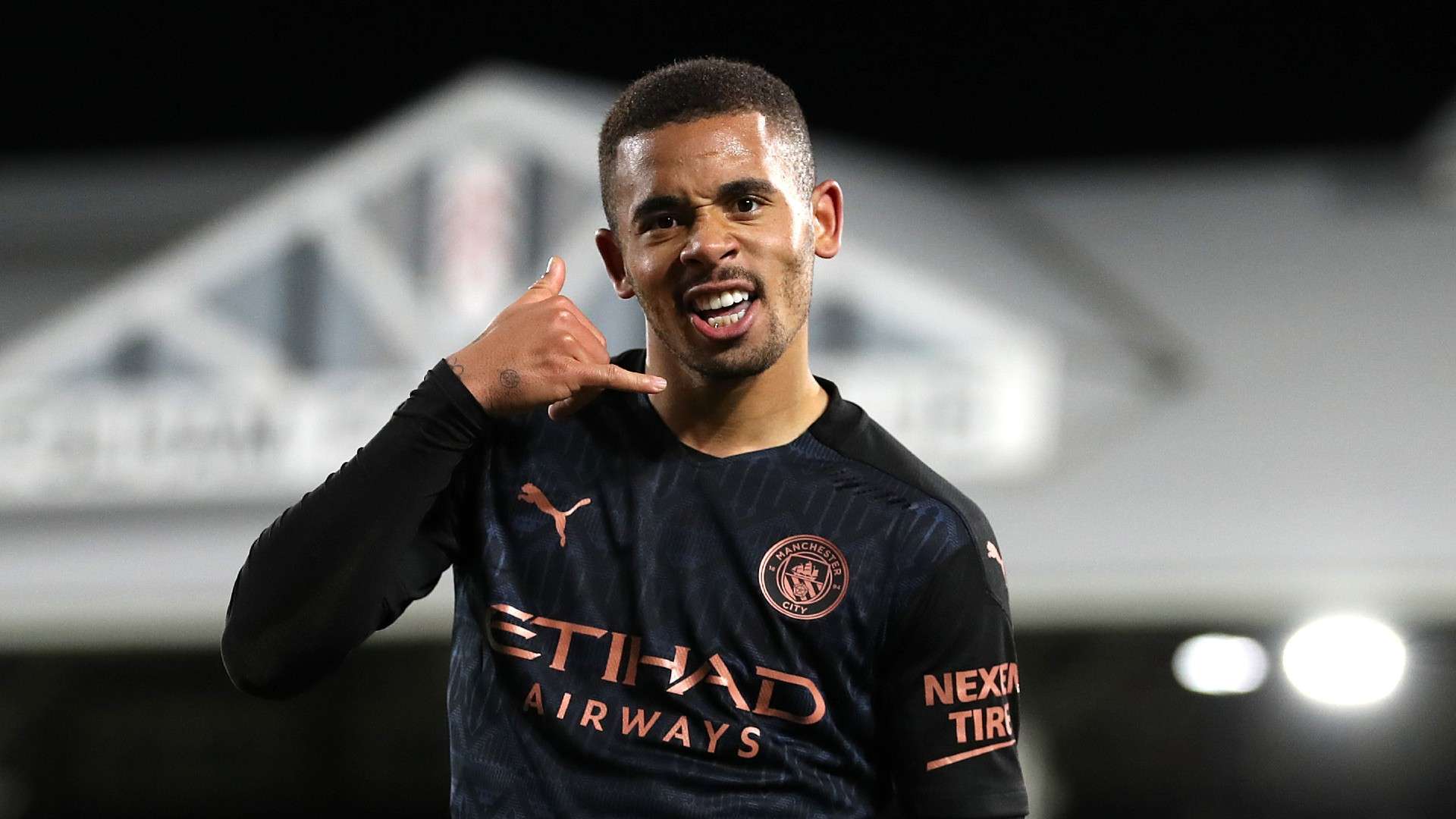 Jesus Manchester City celebrate 2021