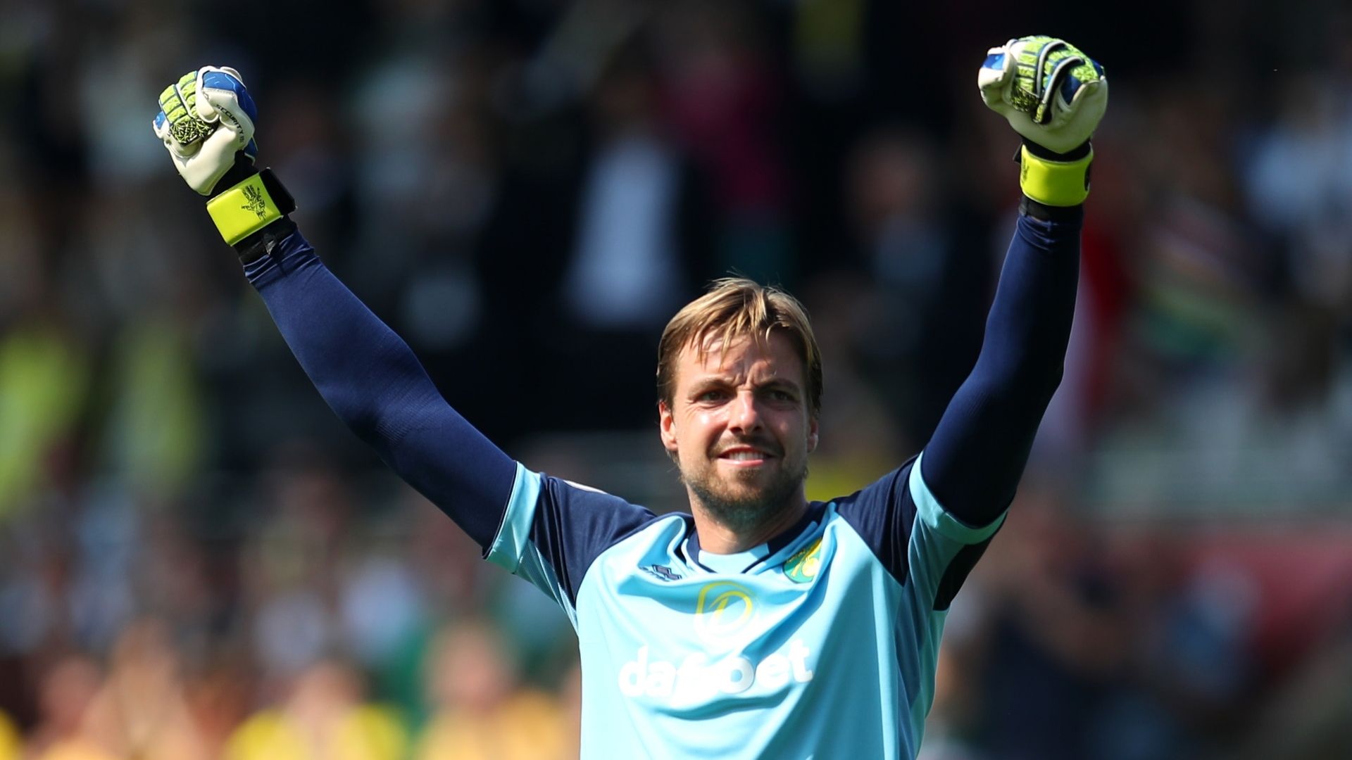 Norwich vs Chelsea, Tim Krul celebrates Todd Cantwell's goal
