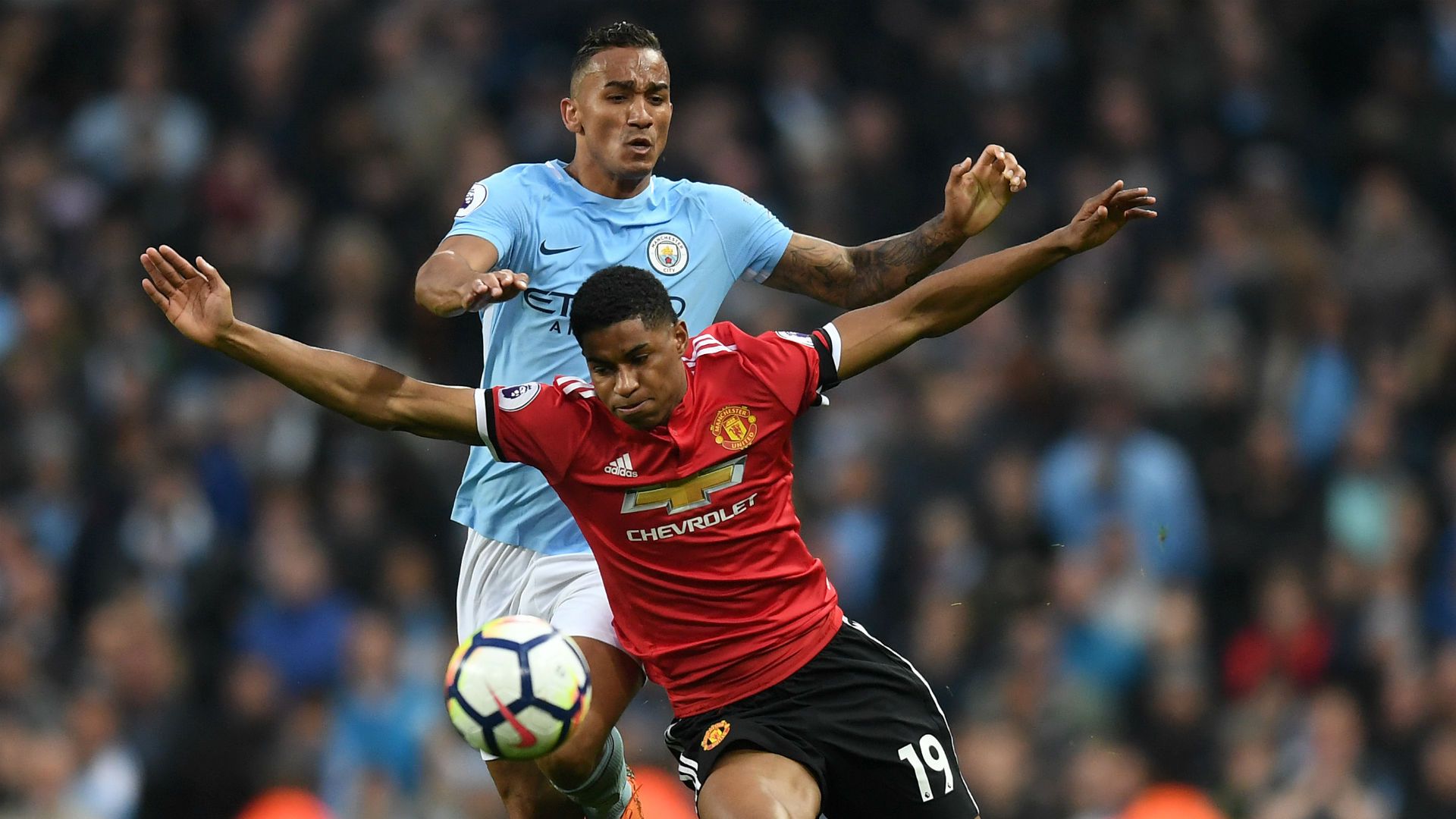 Marcus Rashford Danilo Manchester City Manchester United Premier League