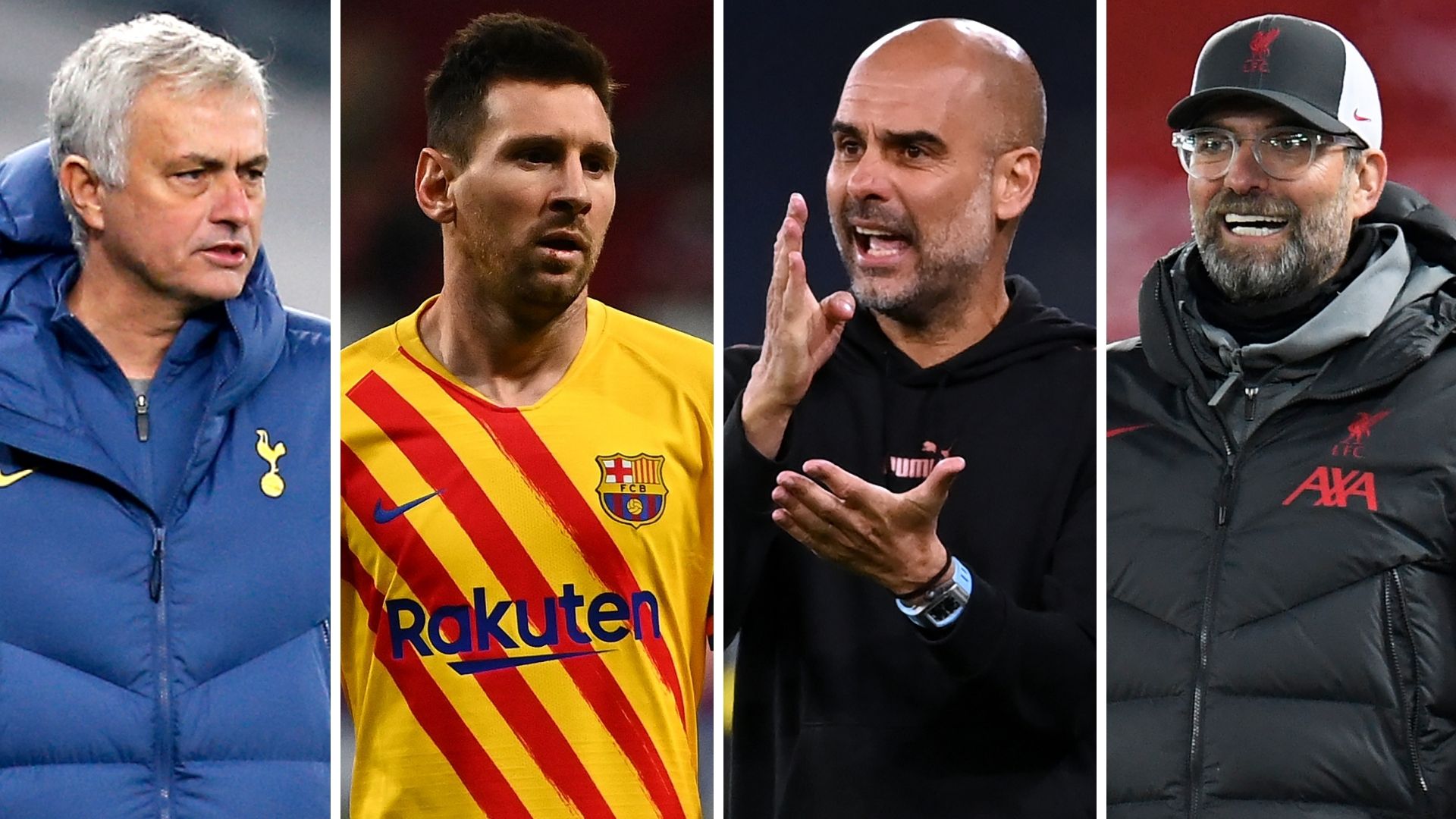 Jose Mourinho Lionel Messi Pep Guardiola Jurgen Klopp