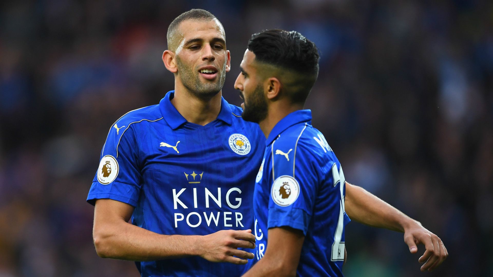 Islam Slimani Riyad Mahrez Leicester City Premier League