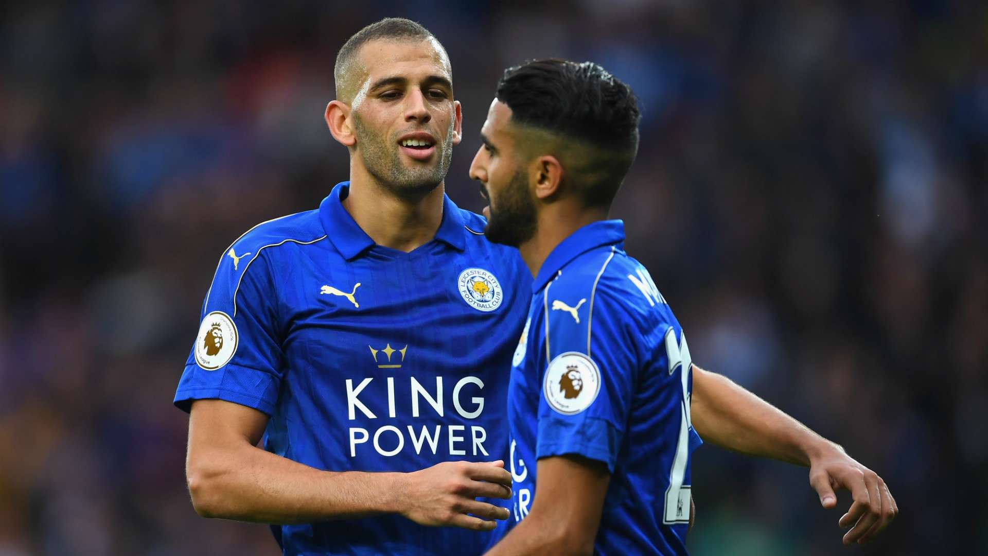 Islam Slimani Riyad Mahrez Leicester City Premier League