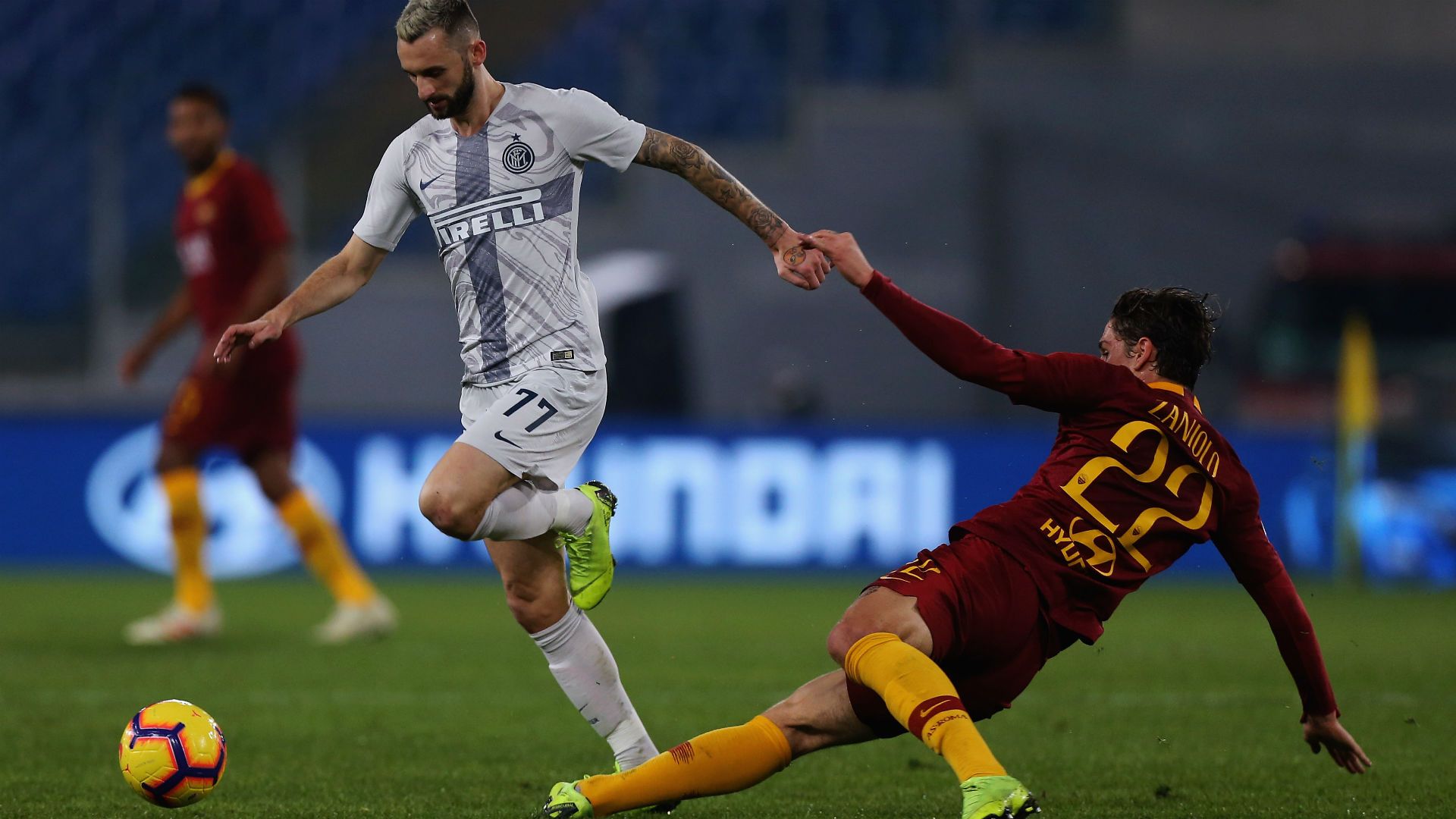 Brozovic Zaniolo Roma Inter Serie A