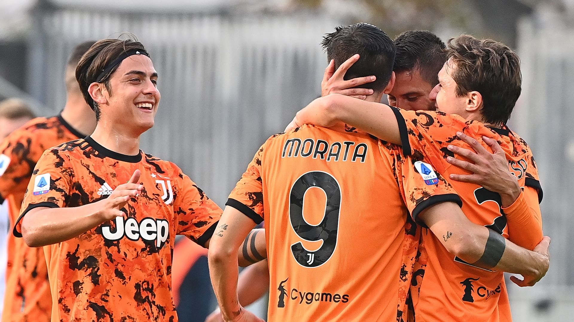 Juventus celebrate Morata goal vs Spezia, Serie A, 2020-21