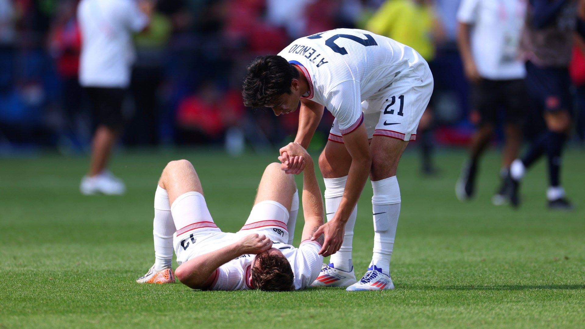 Duncan Mcguire and Joshua Atencio of Team United States reacts after the team's defeat