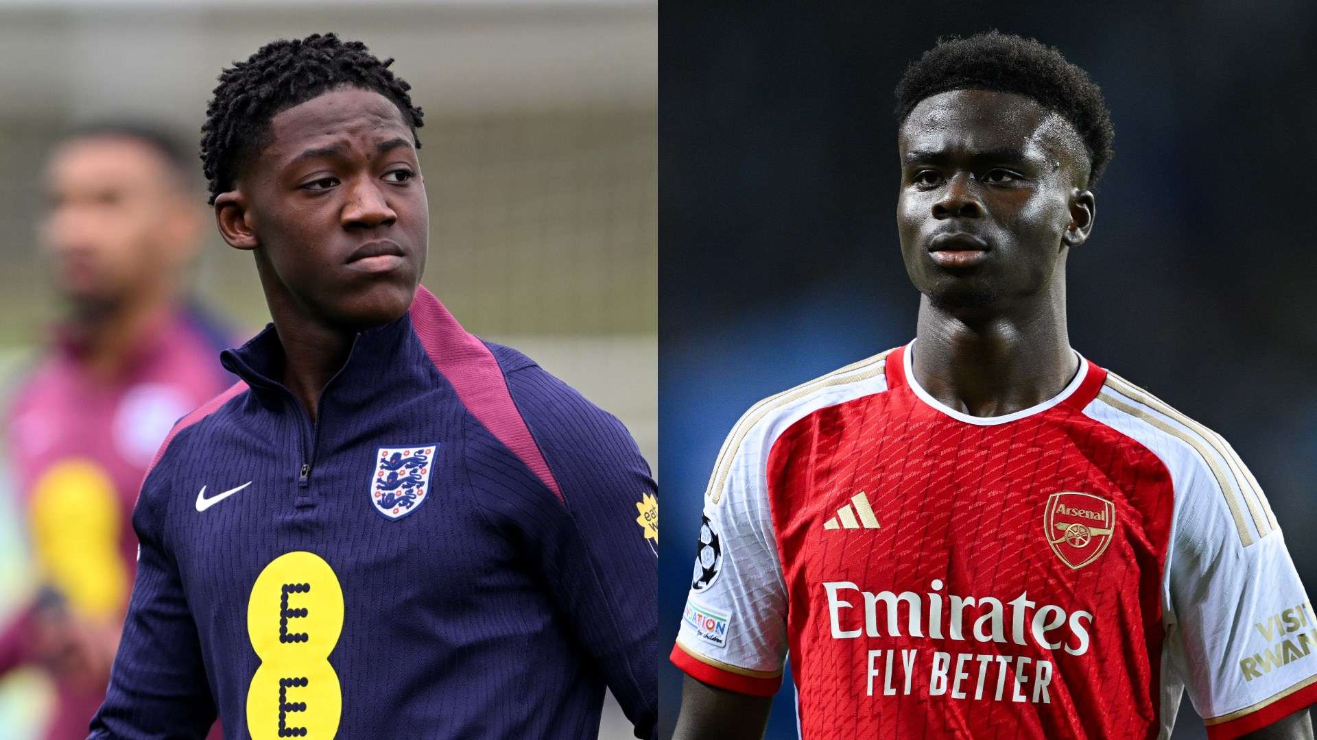 Kobbie Mainoo Bukayo Saka split
