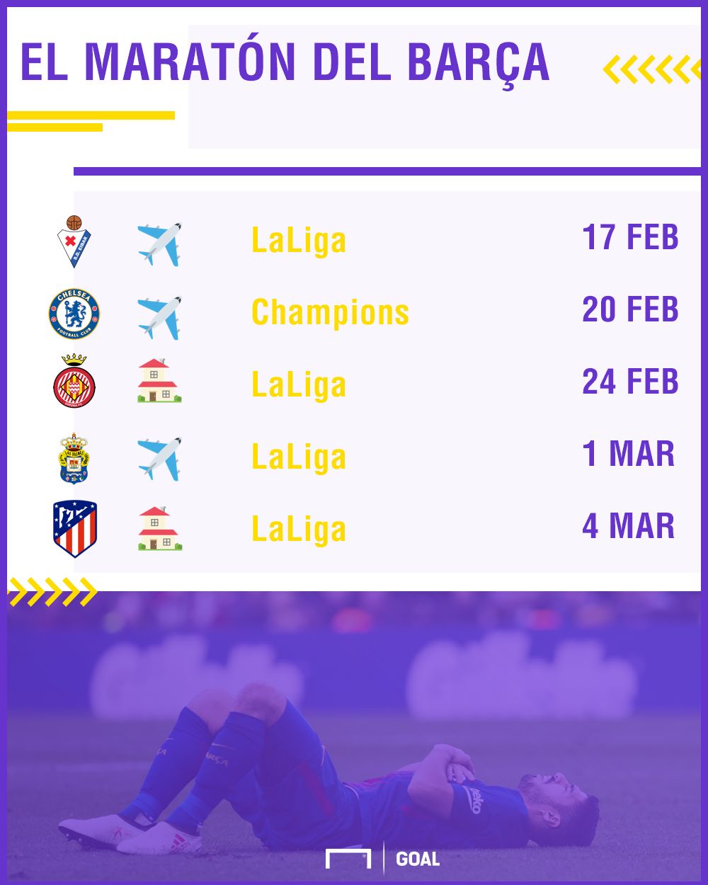 Maraton de partidos del Barcelona