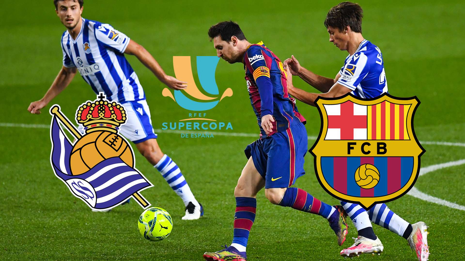 Header Supercopa spanien espana spain real sociedad fc barcelona supercup lionel messi 2020 2021 tv live-stream espn