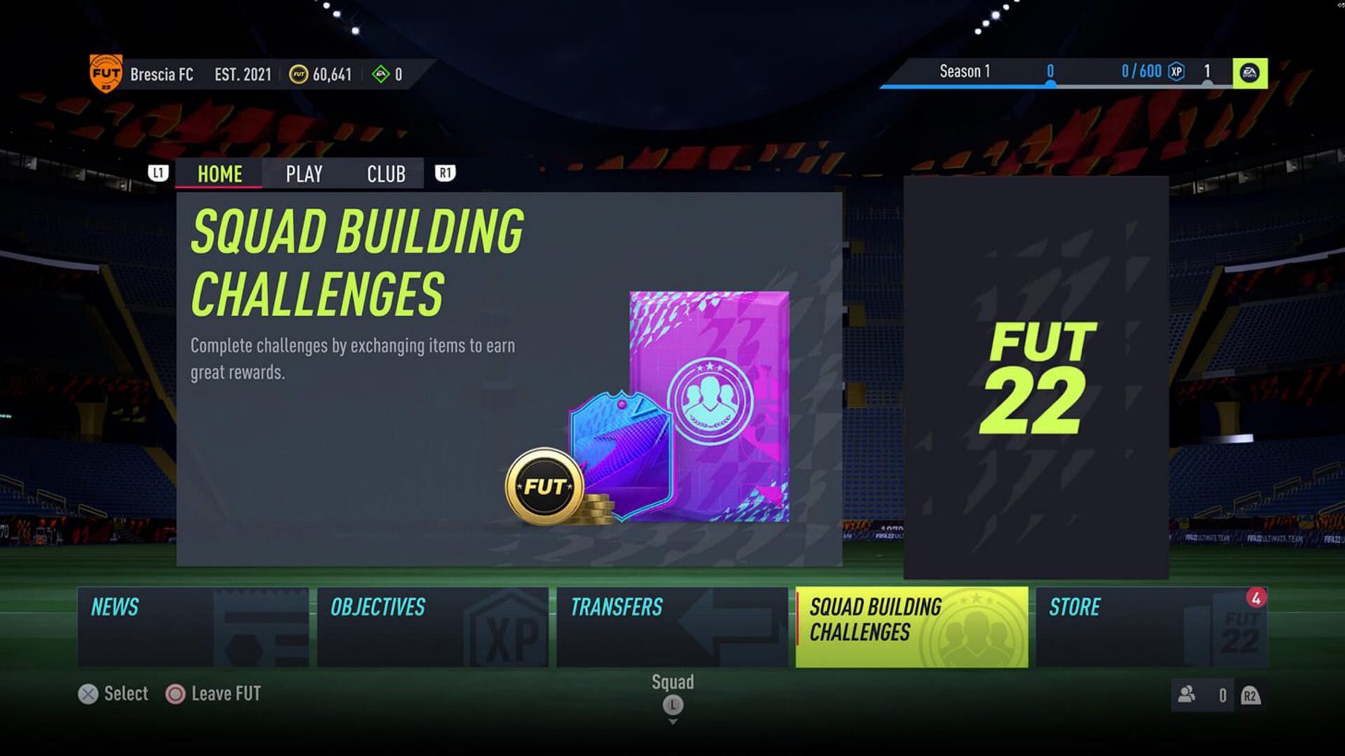 FIFA 22 Ultimate Team Menu