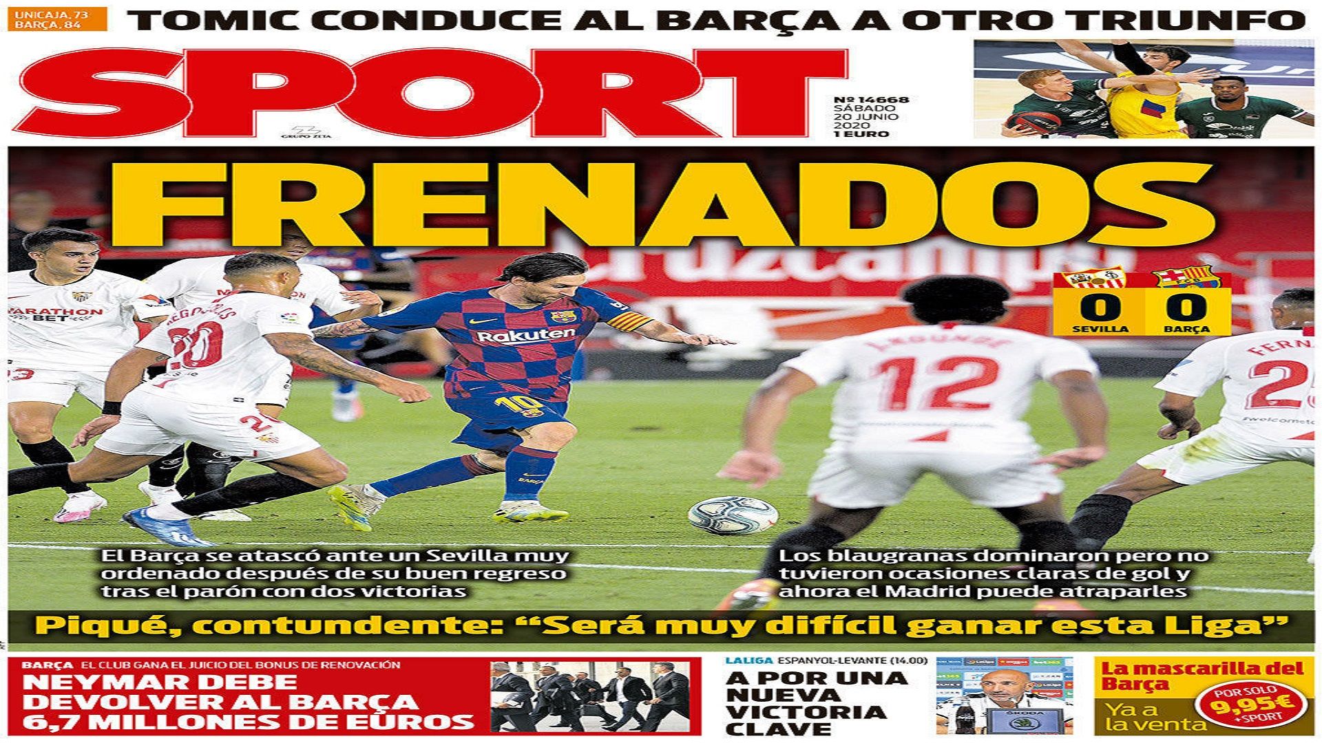 newspapers 20 June embed only Sport