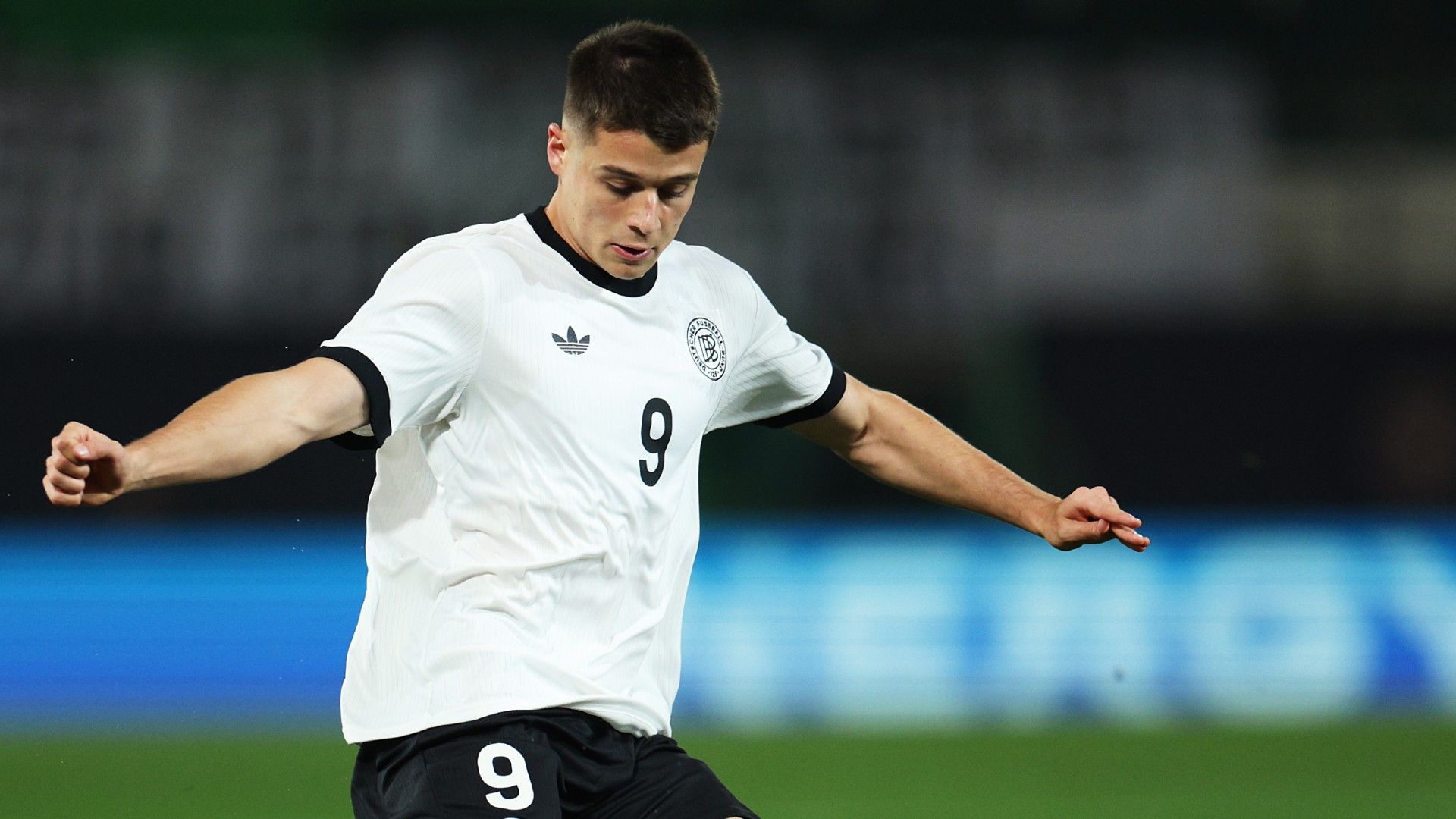 U21 Nicolo Tresoldi of Germany controls the ball 