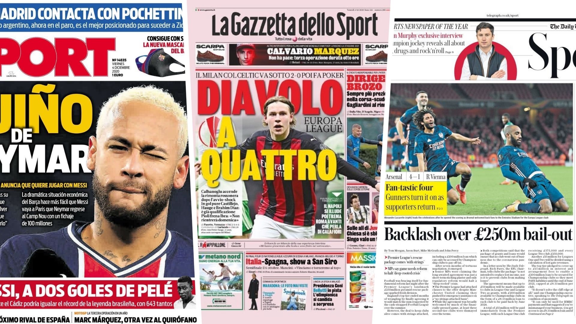 4 December newspaperes