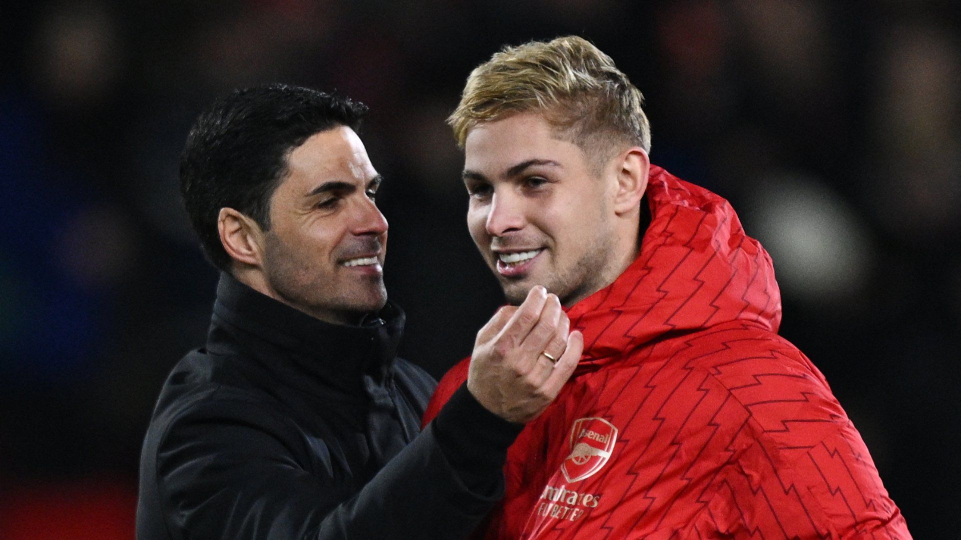 Mikel Arteta Emile Smith Rowe Arsenal 2023-24