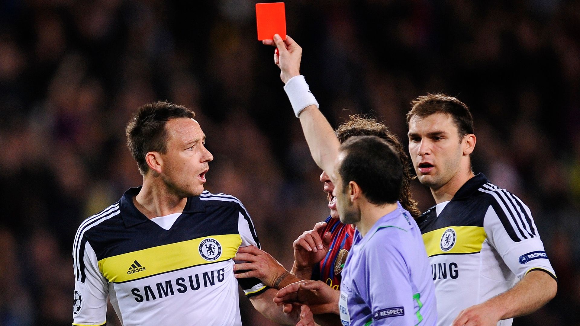 John Terry red card Barcelona Chelsea 24042012 UCL