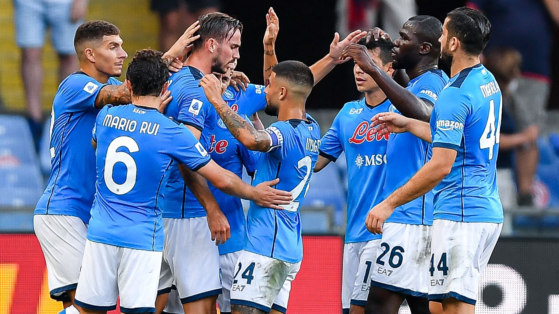 Napoli celebrating Serie A