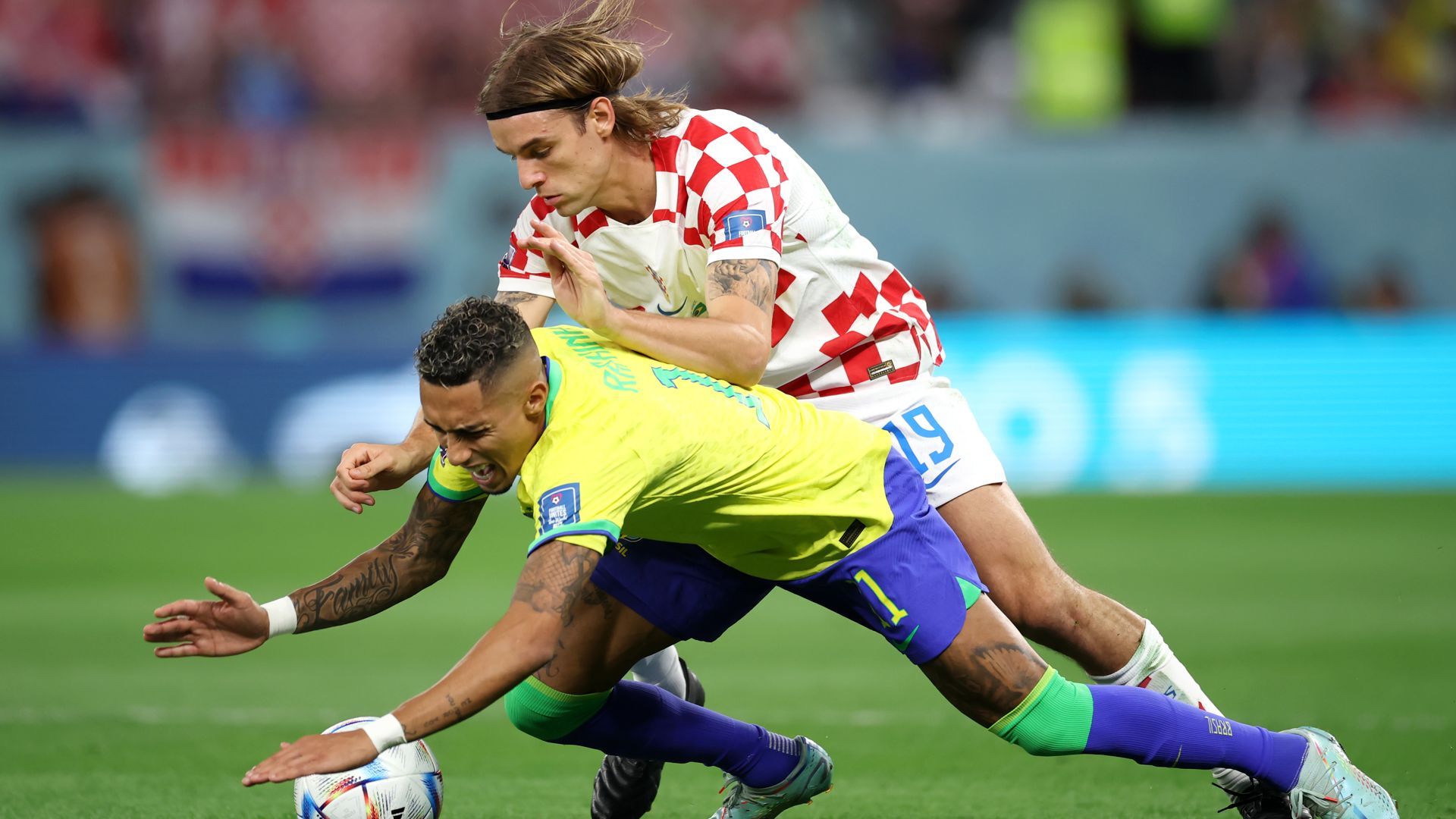 Raphinha, Borna Sosa, Croácia x Brasil, Copa do Mundo 2022